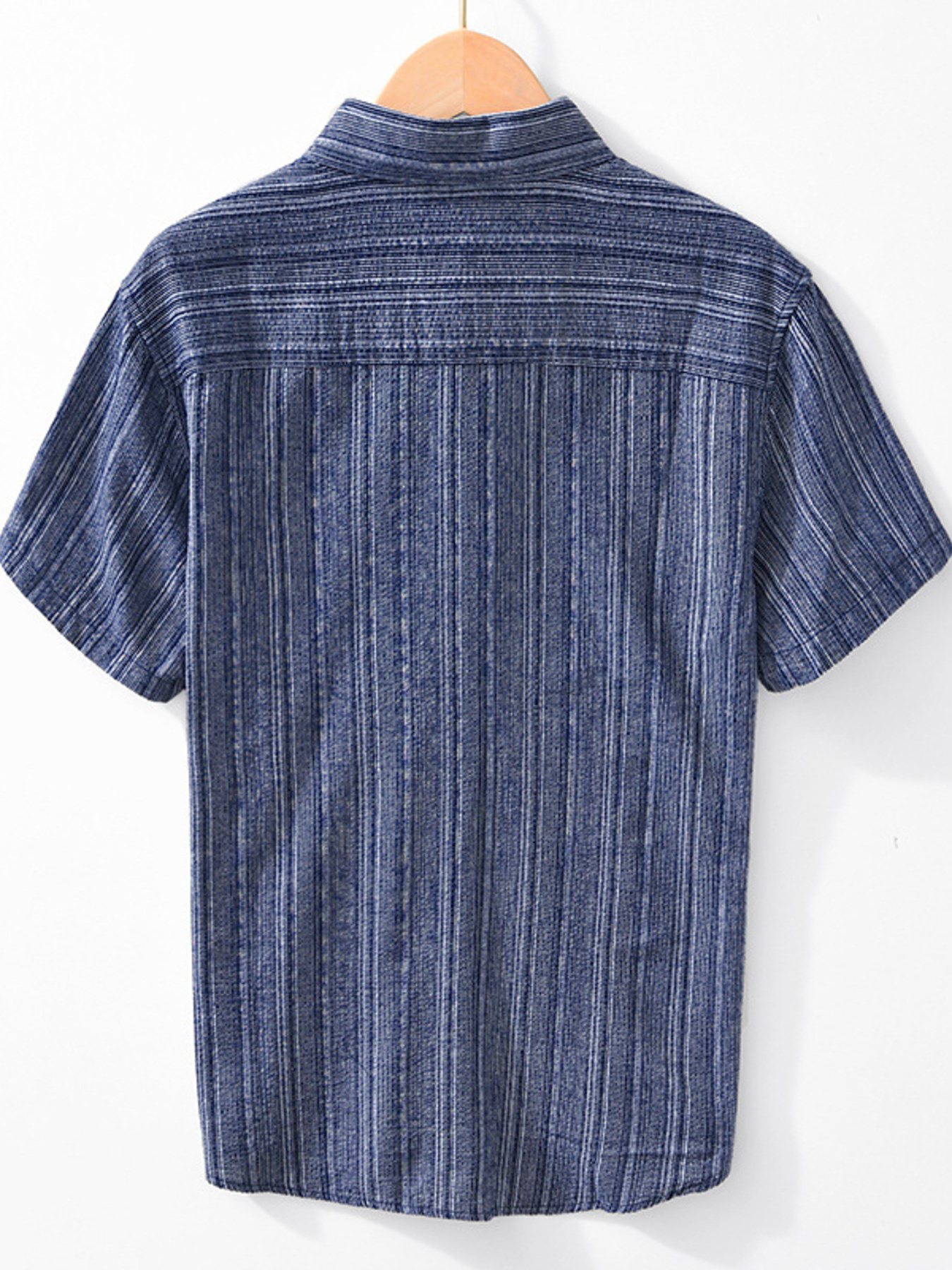 Men's Striped Collared Neck Short Sleeve Shirt