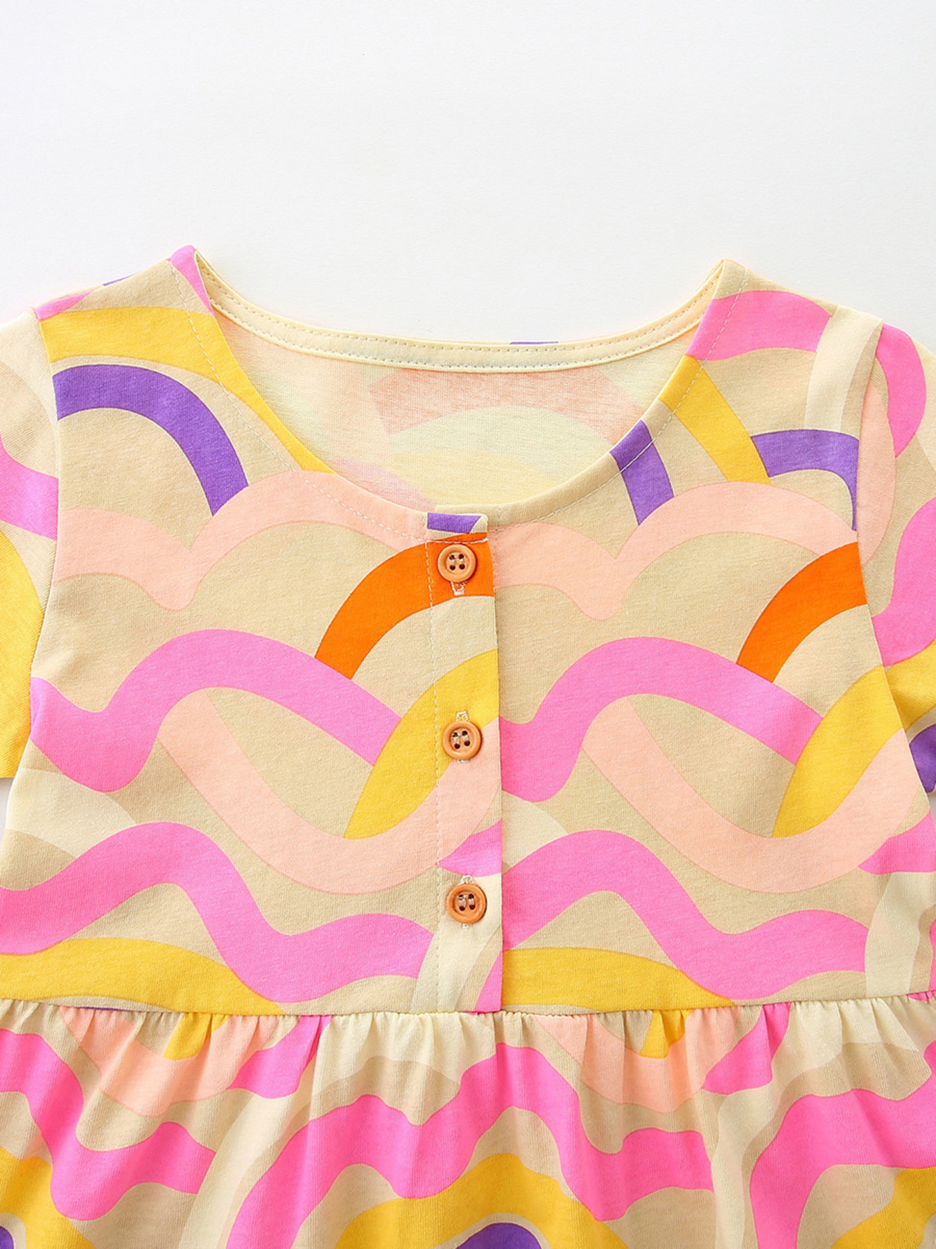 Children's Printed Button Front Dress 3