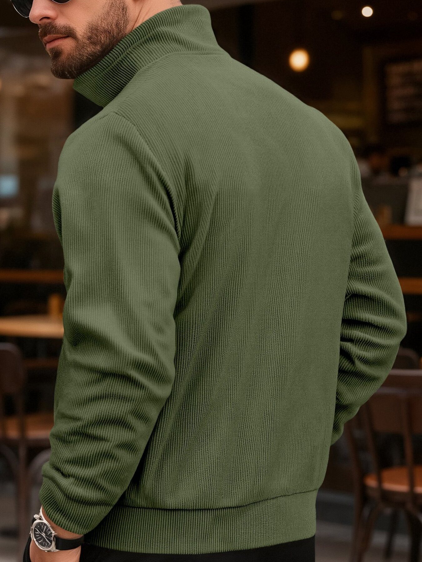 Men's Full Size Casual Corduroy Button-Down Jacket Plus Size