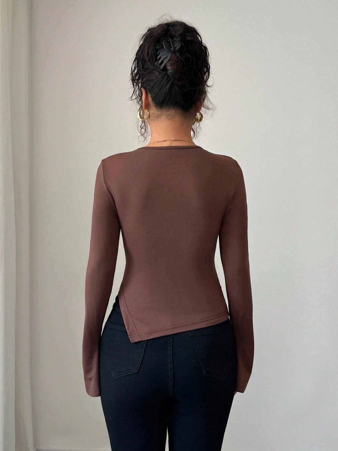 Cutout Long Sleeve T-Shirt