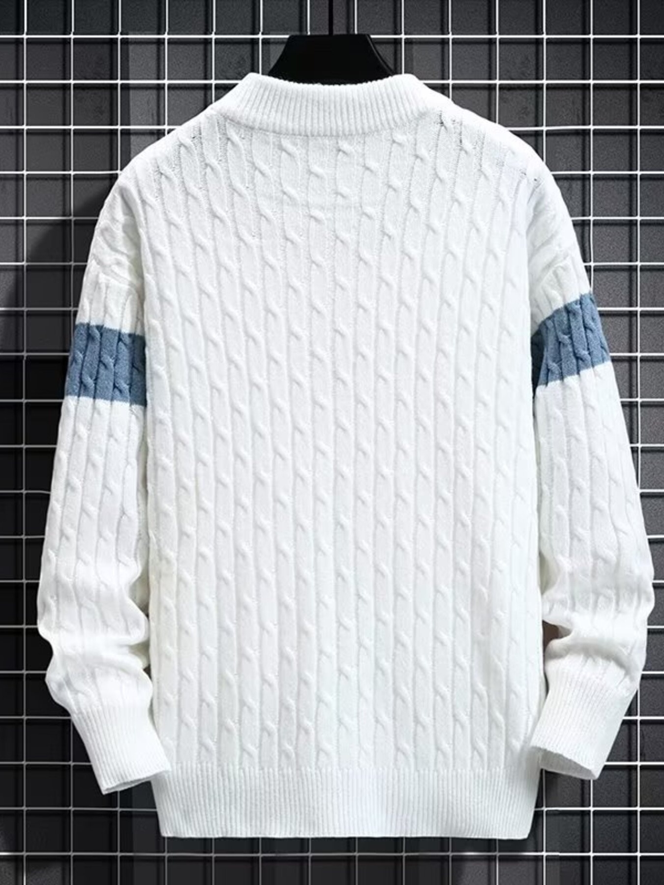 Men's Plus Size Color Block Round Neck Sweater