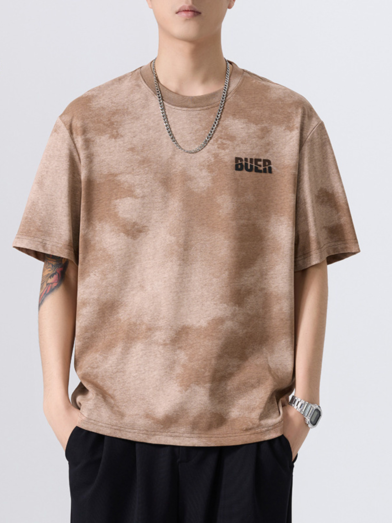 Men's Plus Size Washed Oversized Short Sleeve T-Shirt