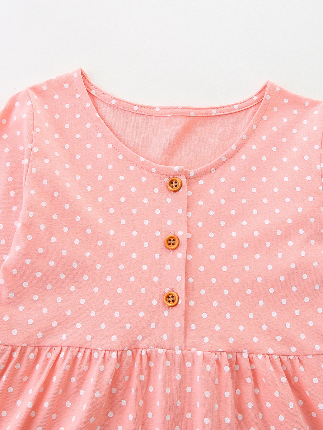 Children's Polka Dot Bunny Long Sleeve Dress 3