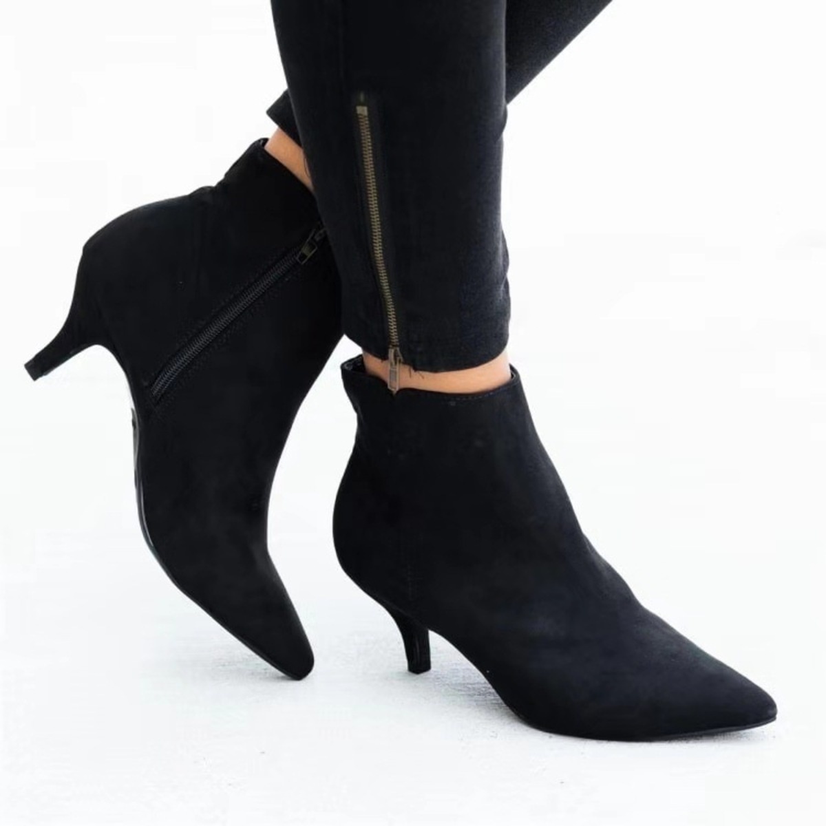 Point Toe Kitten Heels Boots