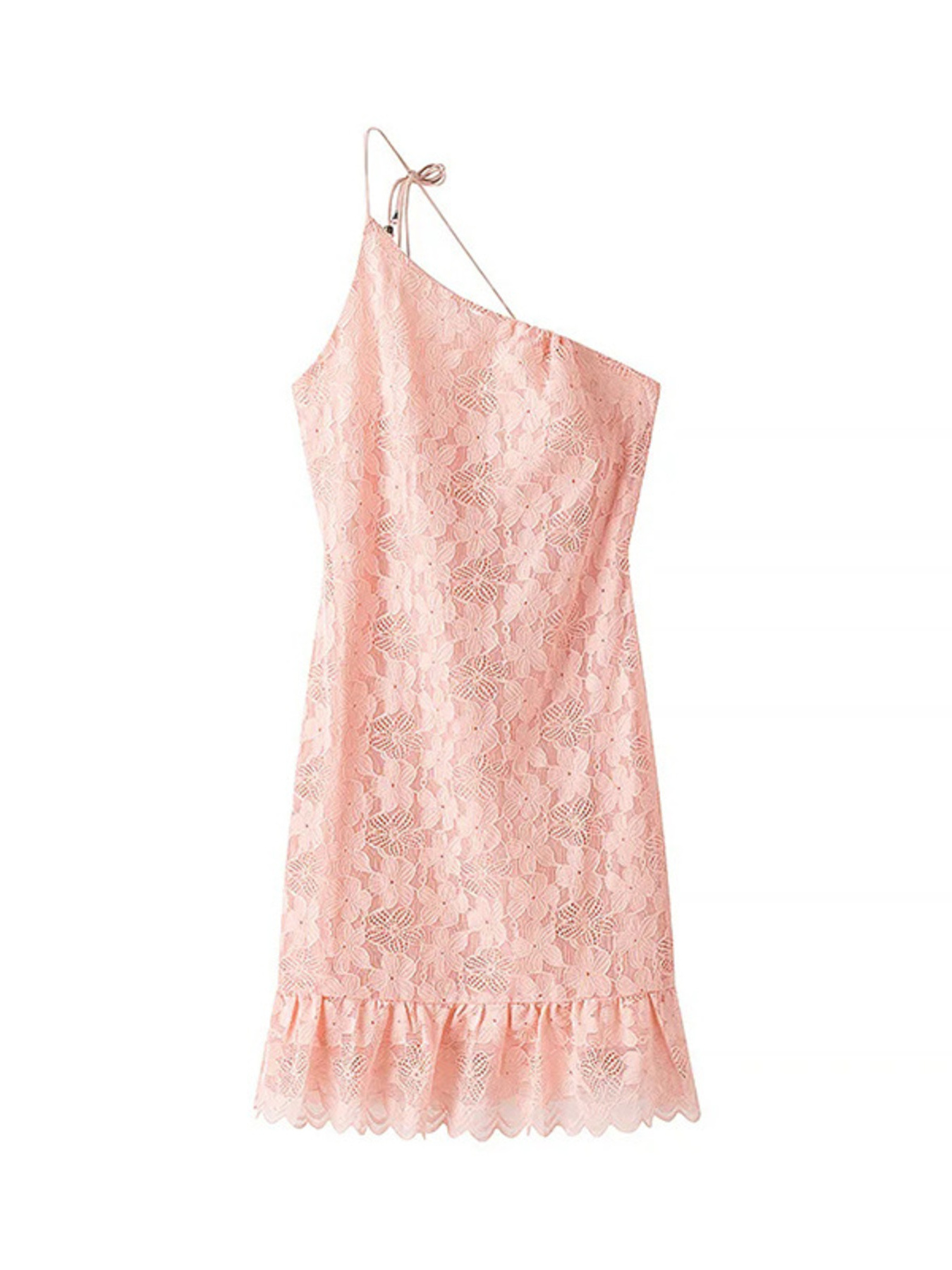 Lace One Shoulder Mini Dress