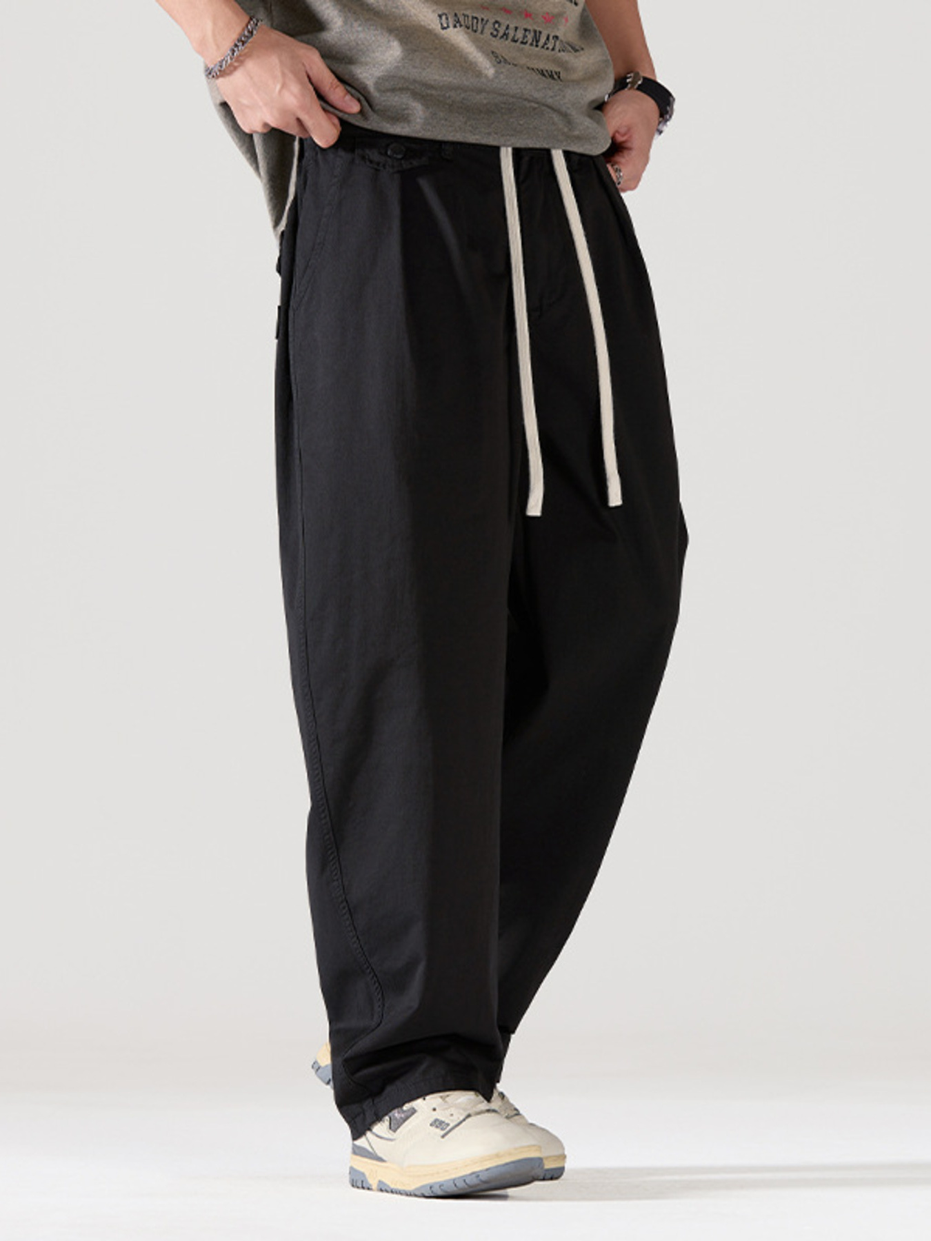 Men's Full Size Casual Loose Fit Drawstring Pants Plus Size