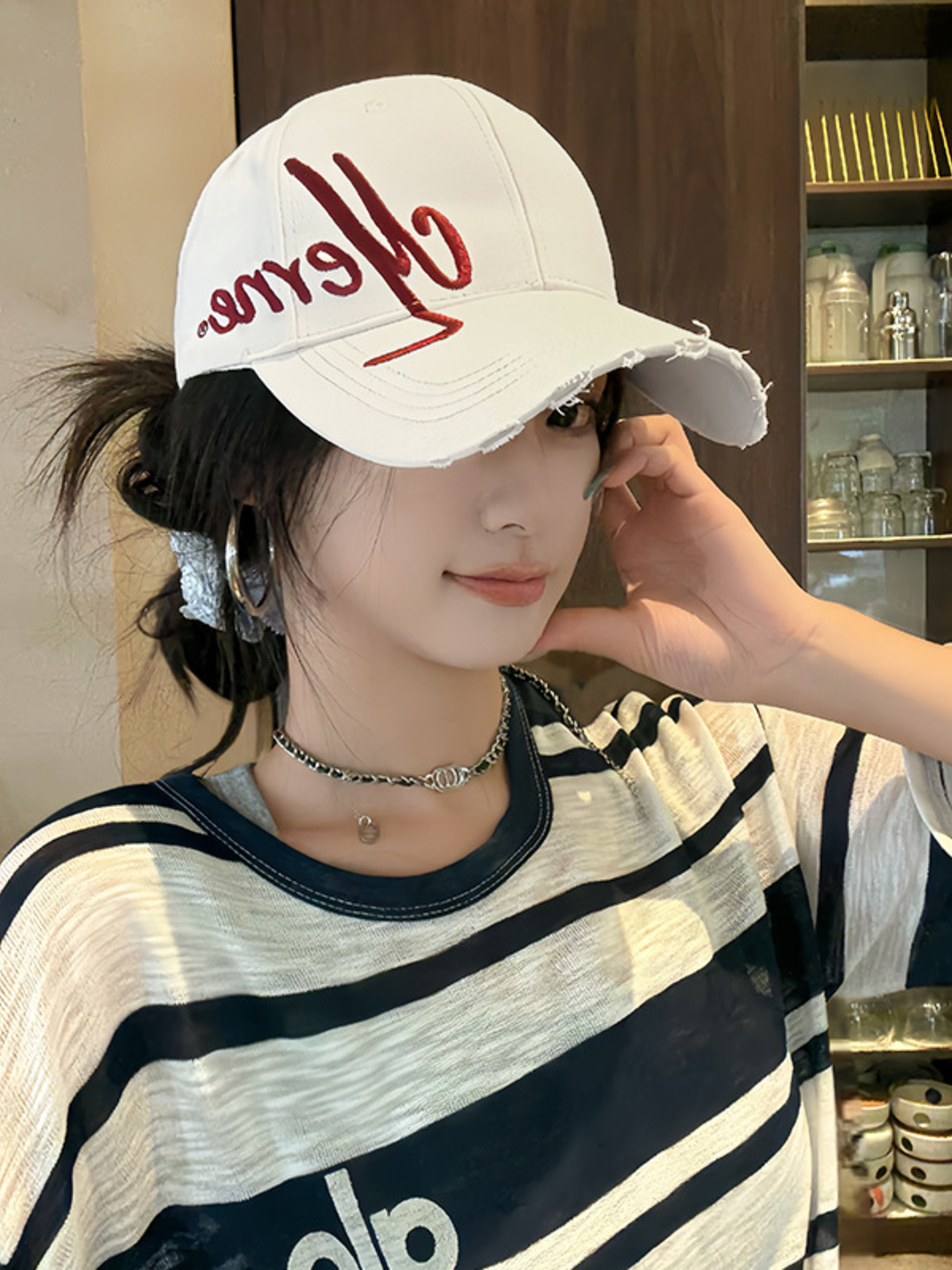 Embroidered Distressed Baseball Cap 3