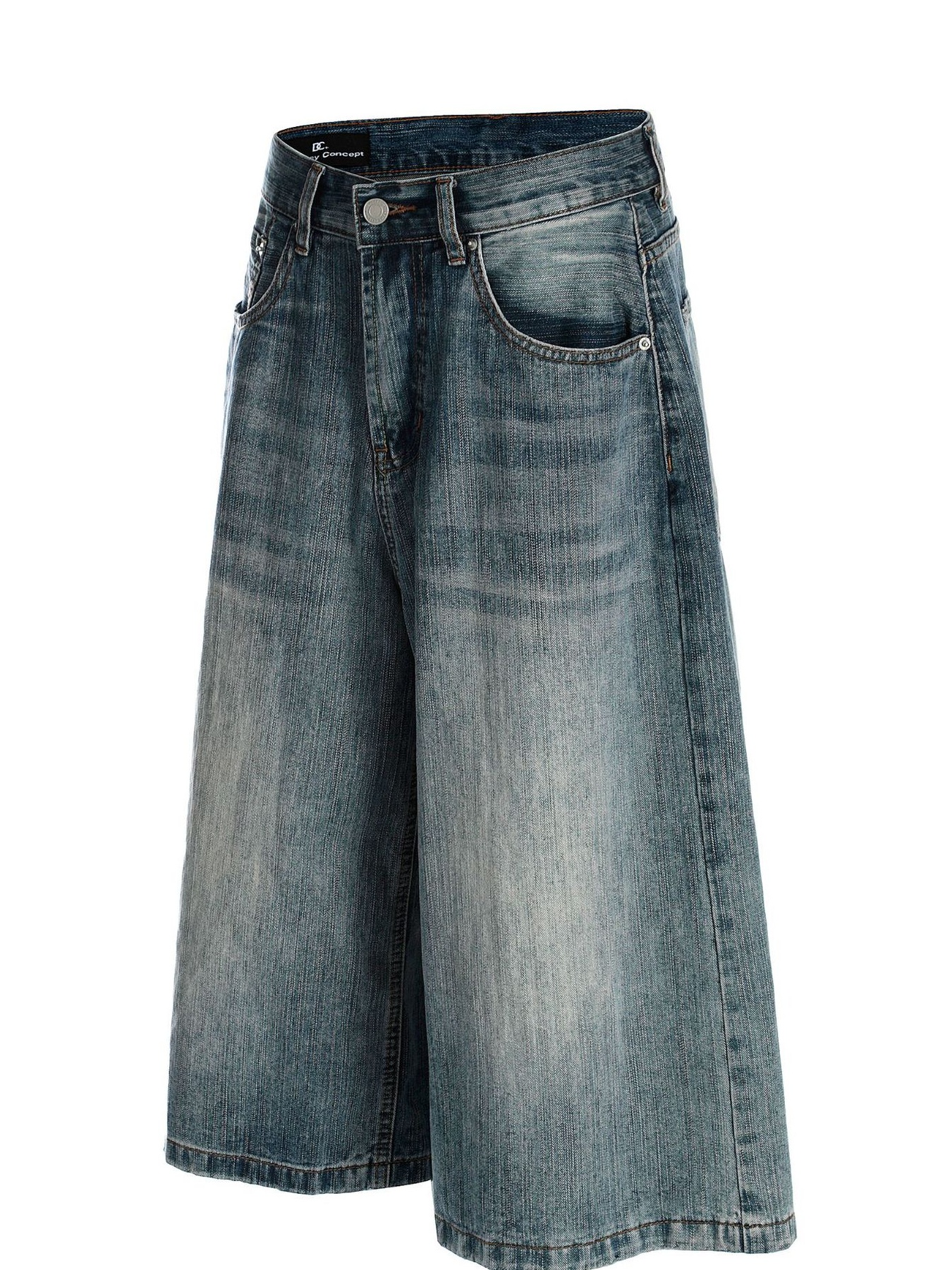 Men's Wide-Leg Denim Shorts