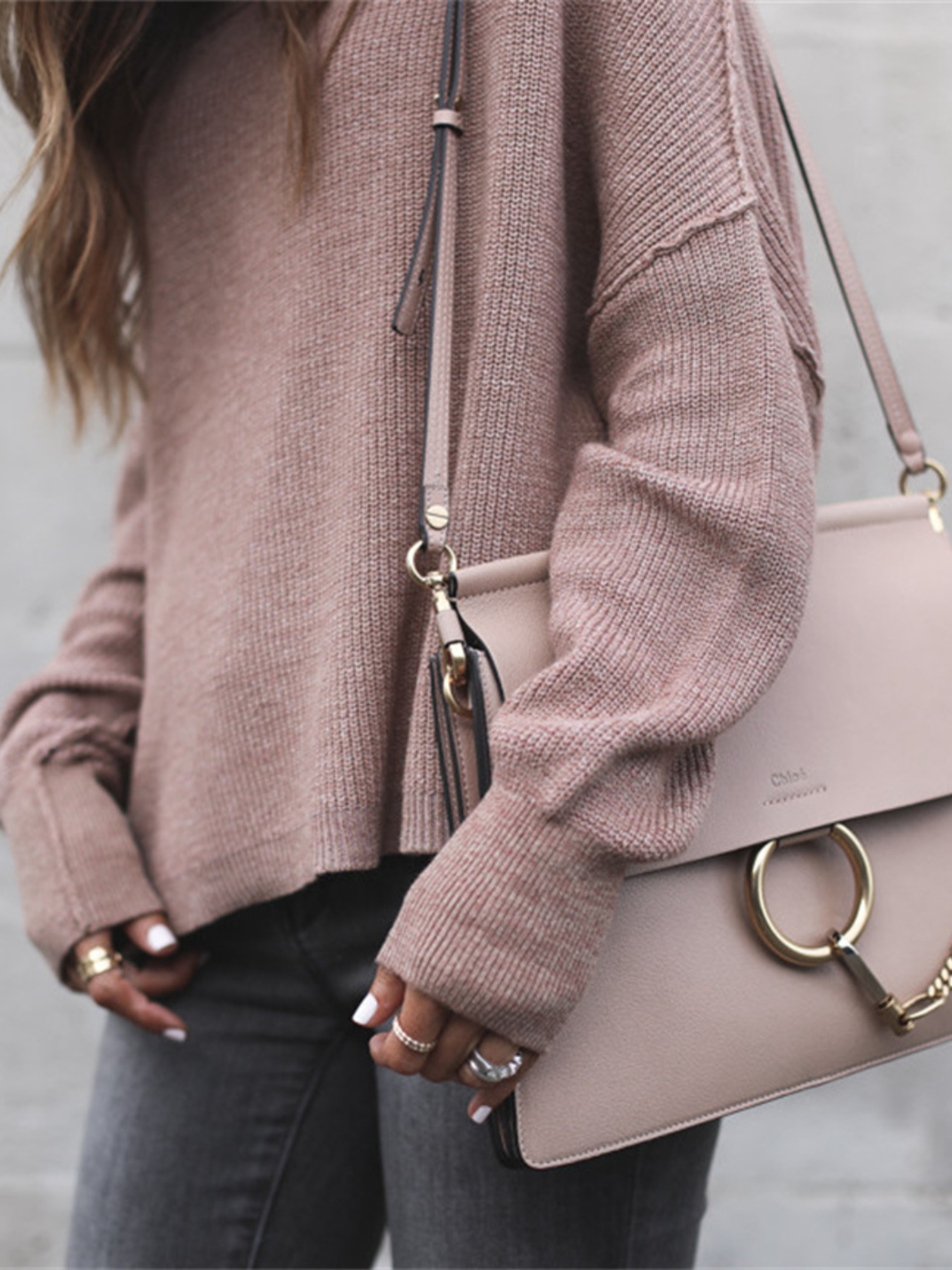 Ribbed Relaxed Fit Long Sleeve Sweater