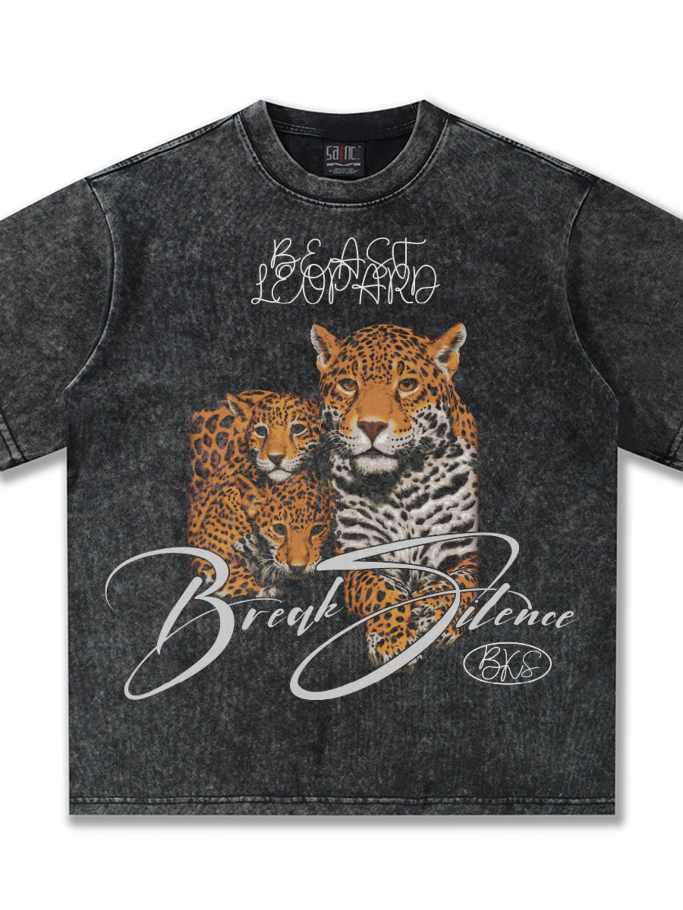 Men's Vintage Leopard Graphic Round Neck T-Shirt
