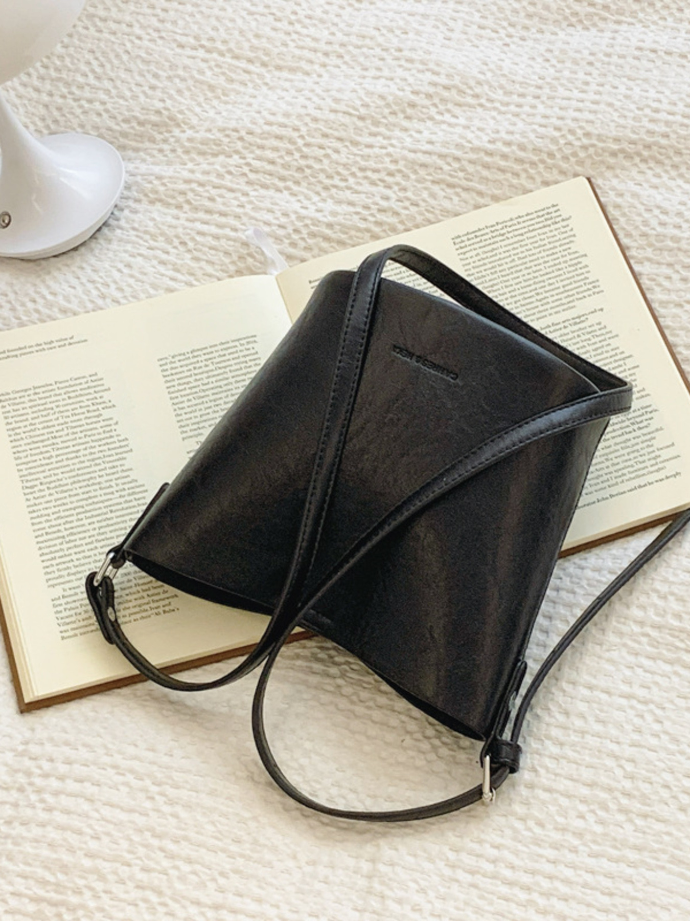 Leather Bucket Crossbody Bag