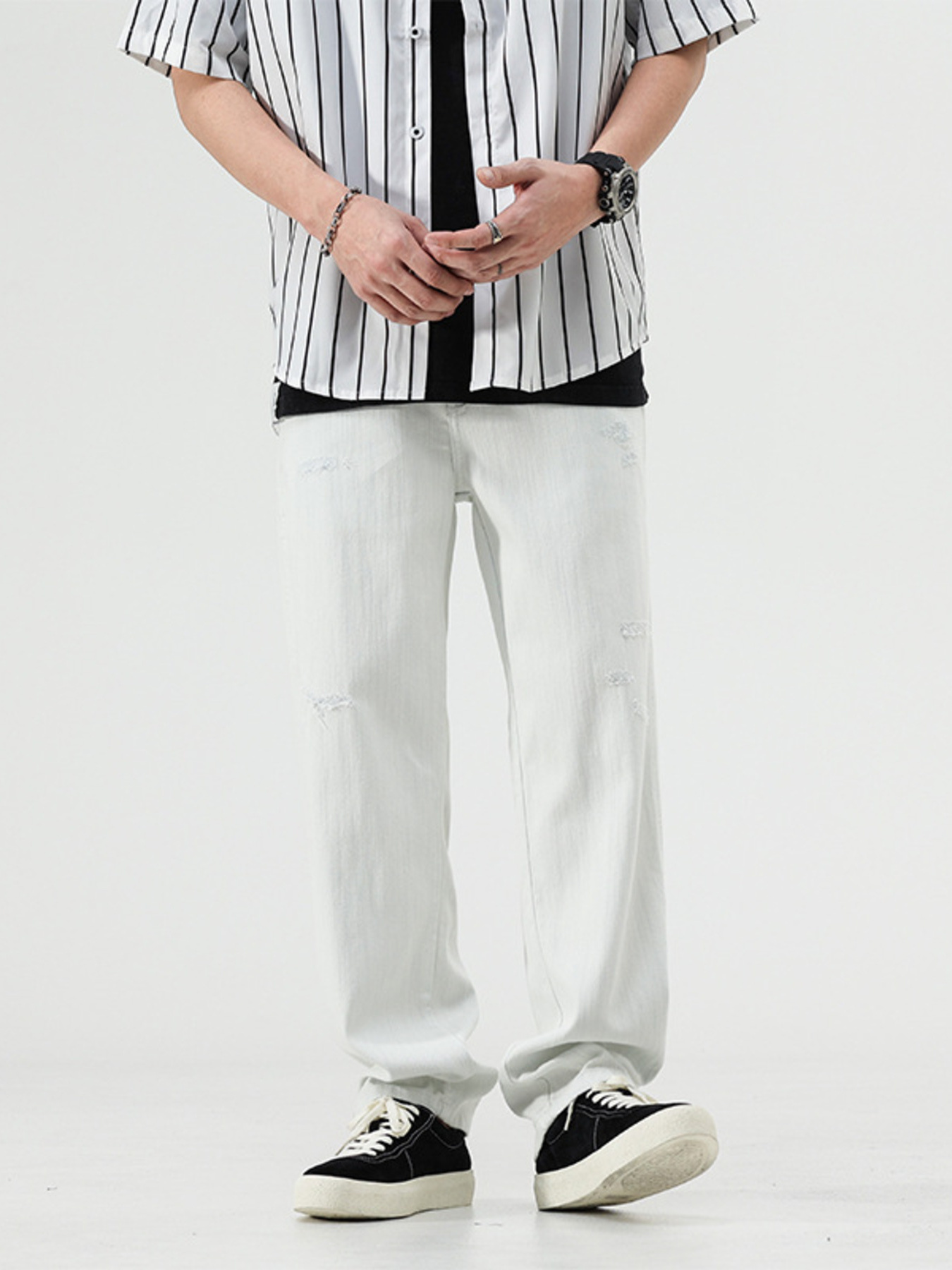 Men's Wash Wide Leg Jeans