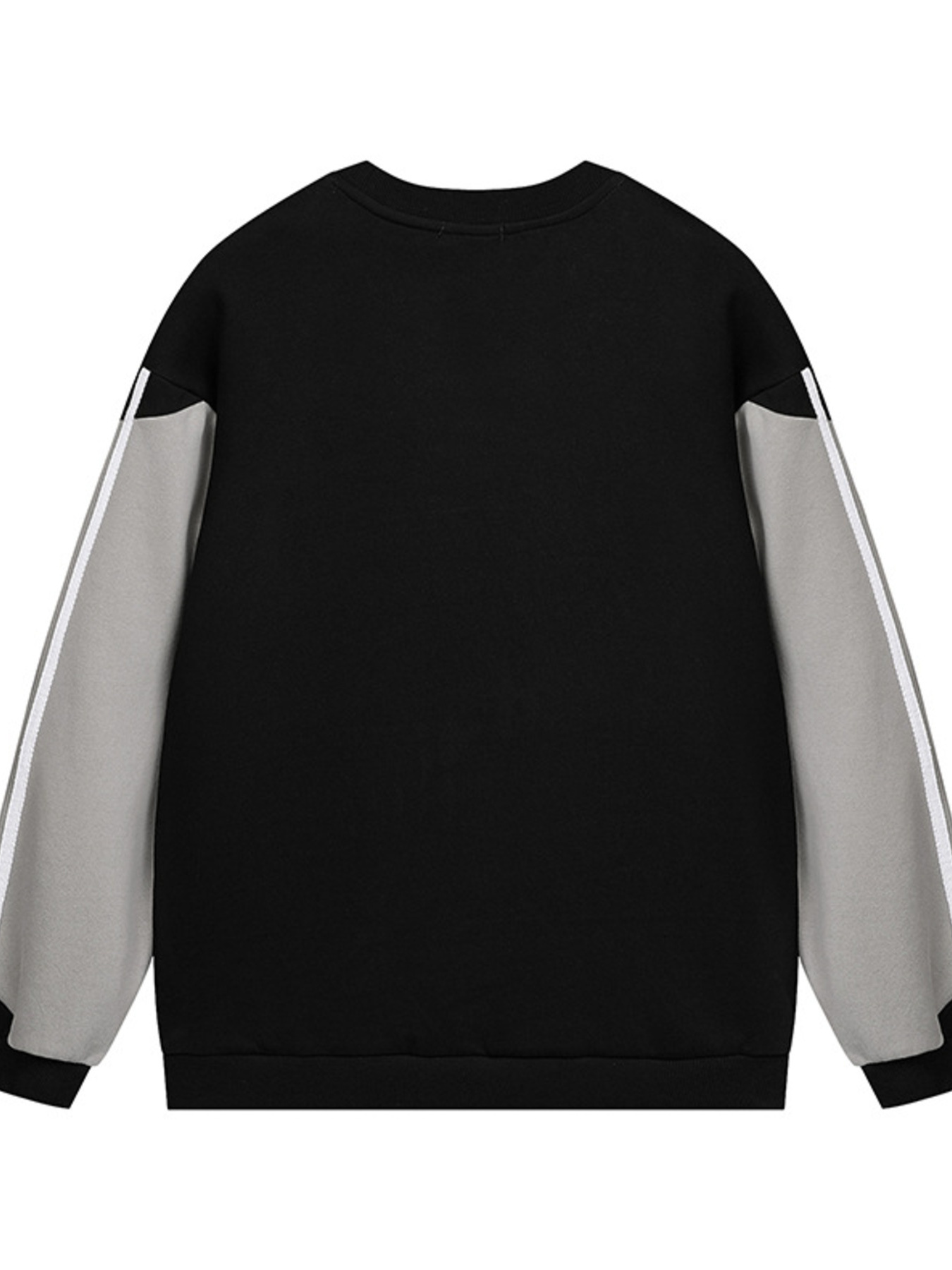 Men's Side Striped Round Neck Long Sleeve Sweatshirt