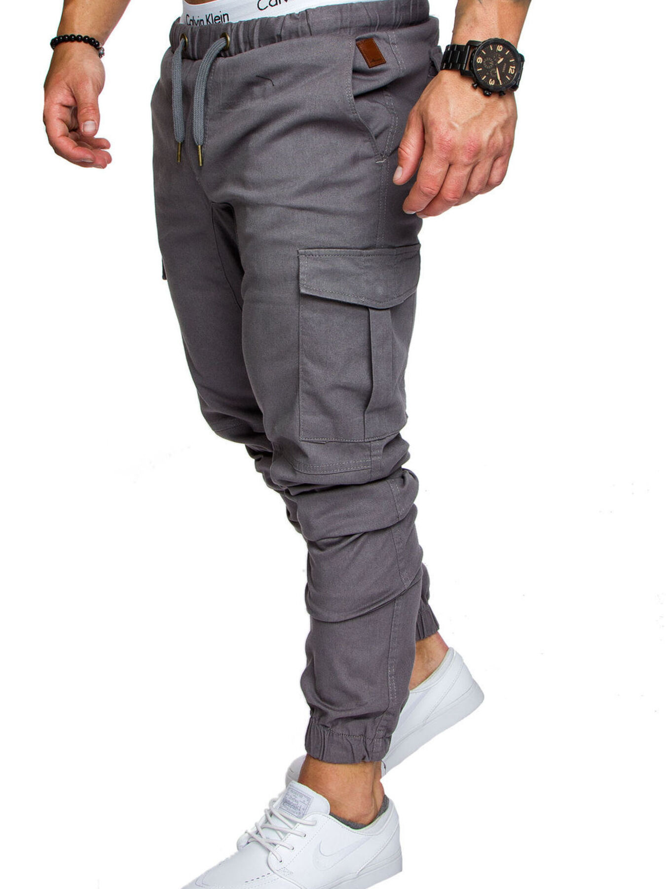 Men's Full Size Cargo Jogger with Drawstring Waistband Plus Size