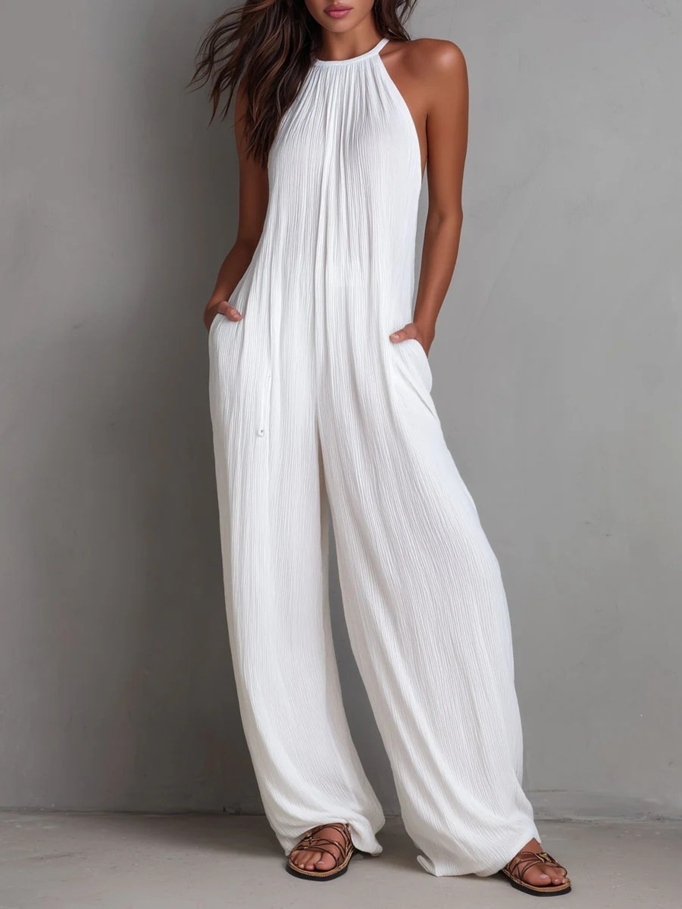 Sleeveless Wide-Leg Jumpsuit
