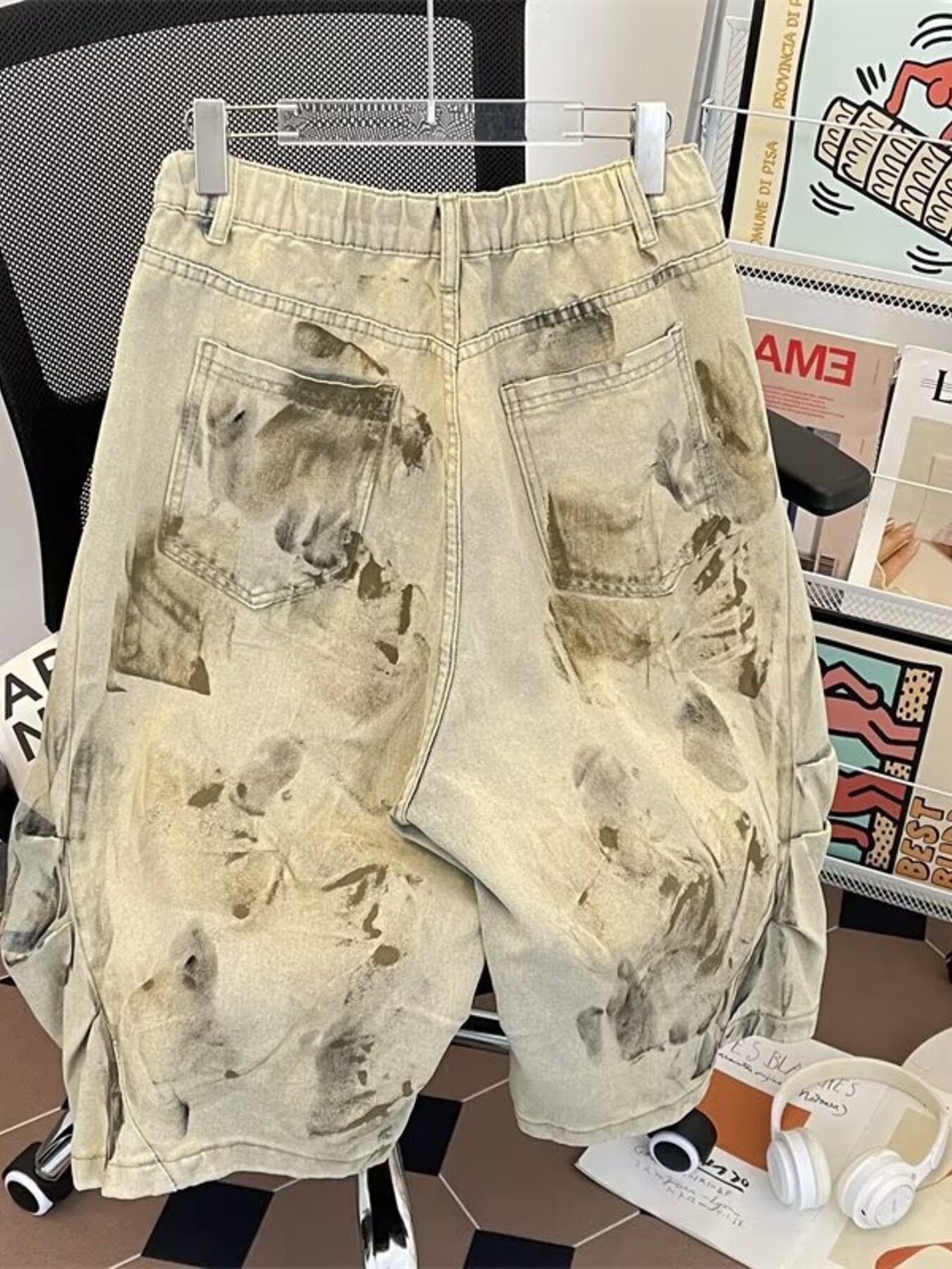 Men's Plus Size Vintage Wash Denim Shorts