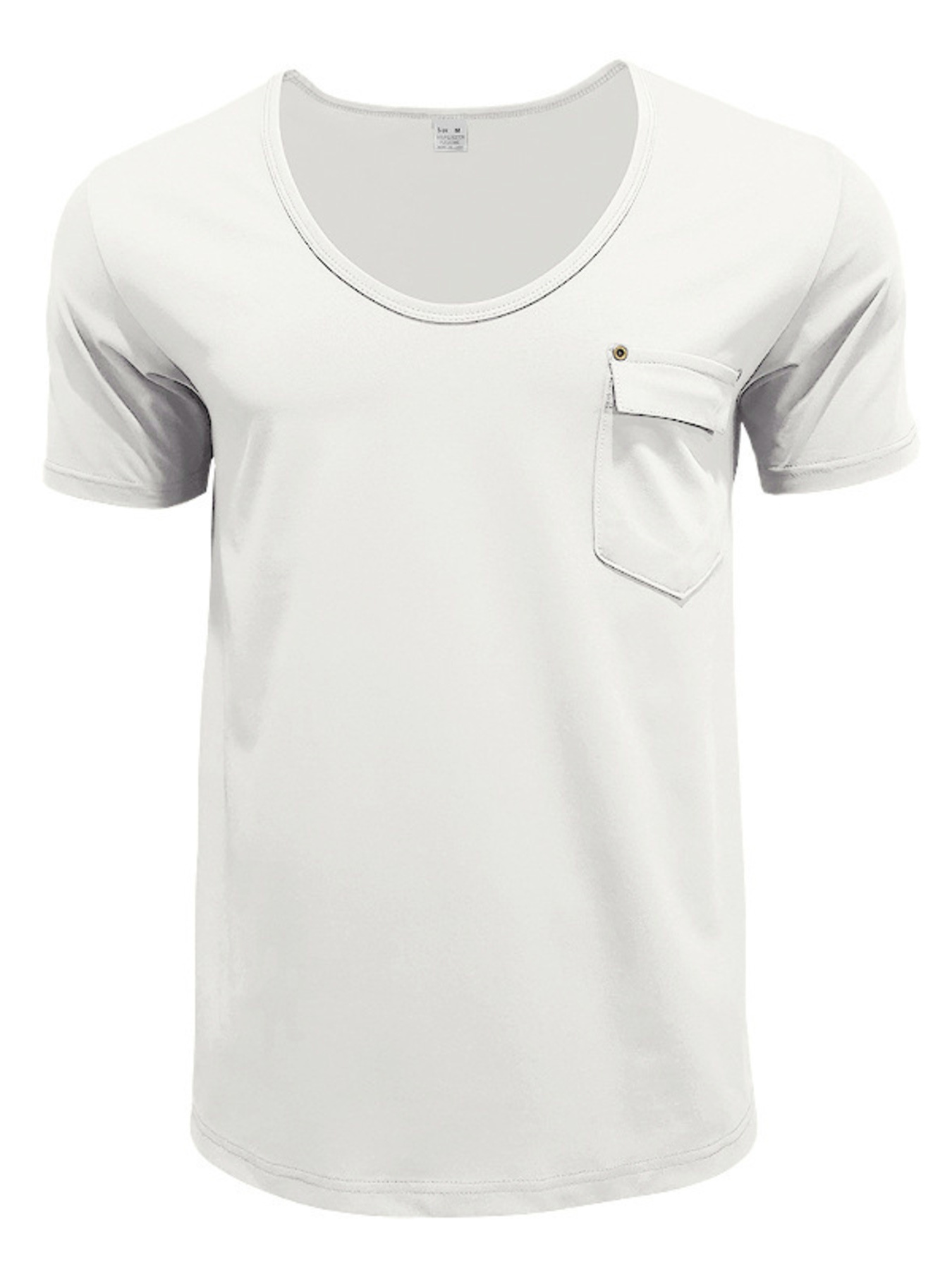 Men's Full Size Pocketed V-Neck T-Shirt Plus Size