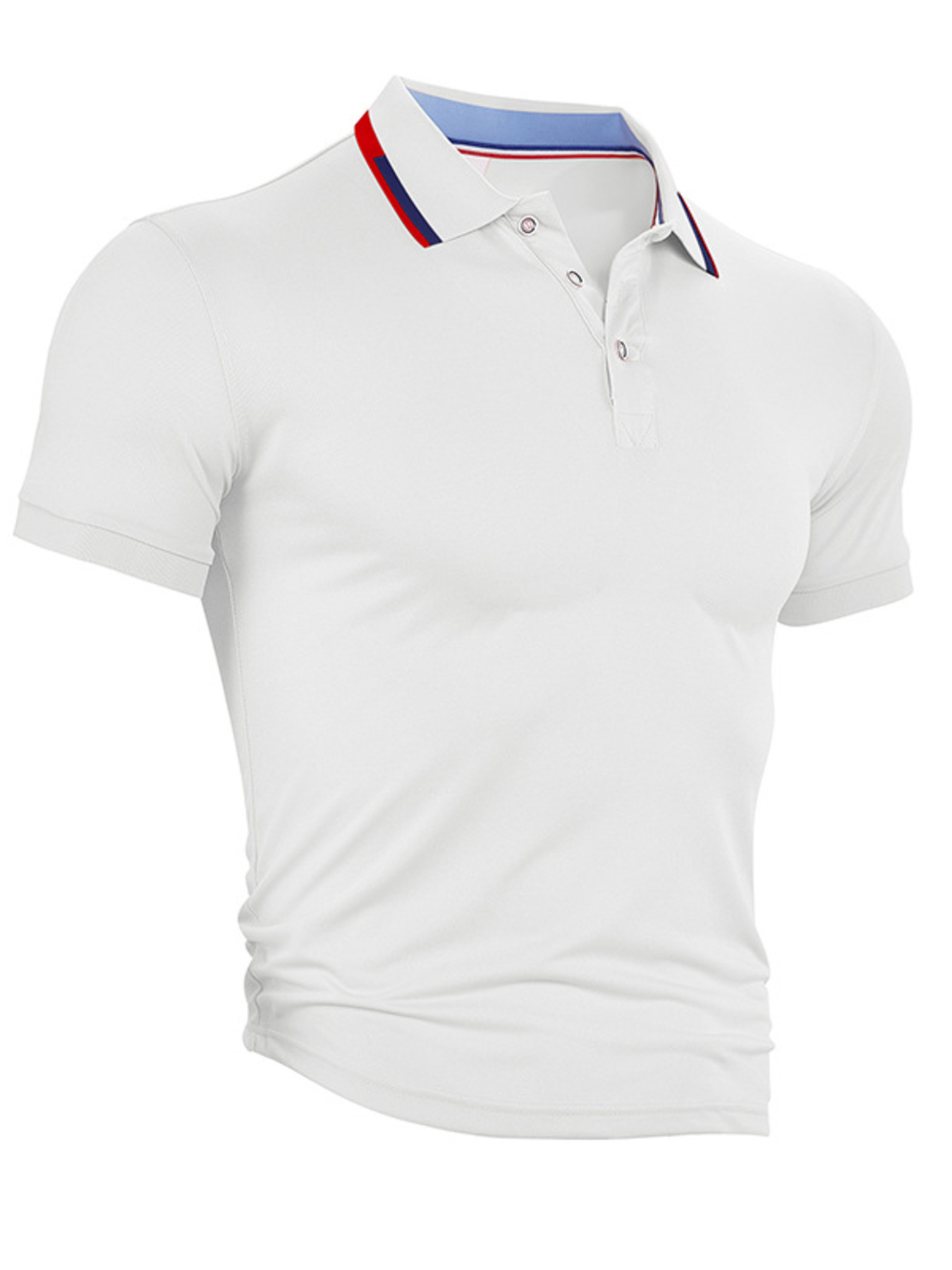 Men's Full Size Button Detail Short Sleeve Polo Plus Size