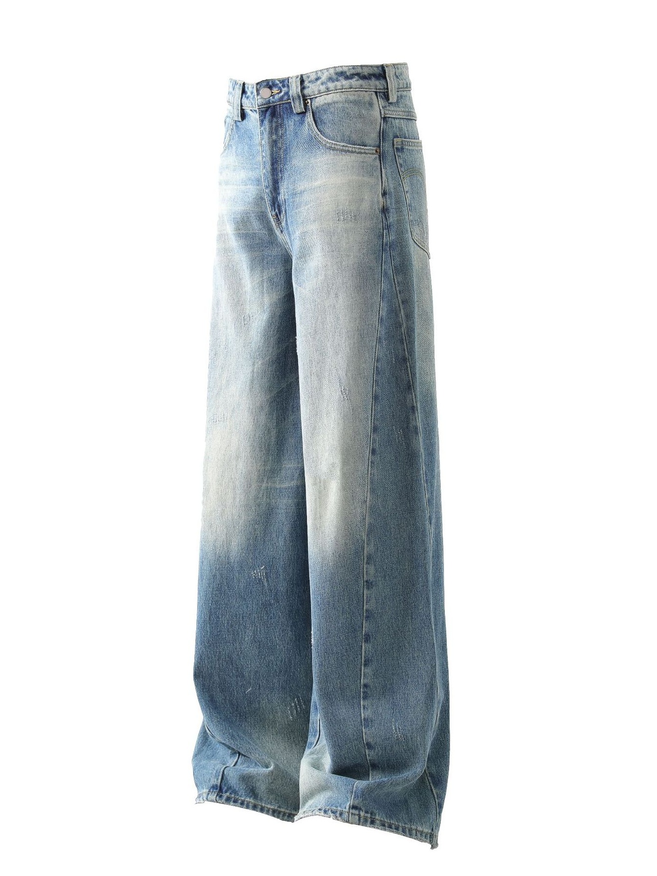 Men's Wide Leg Baggy Washed Jeans