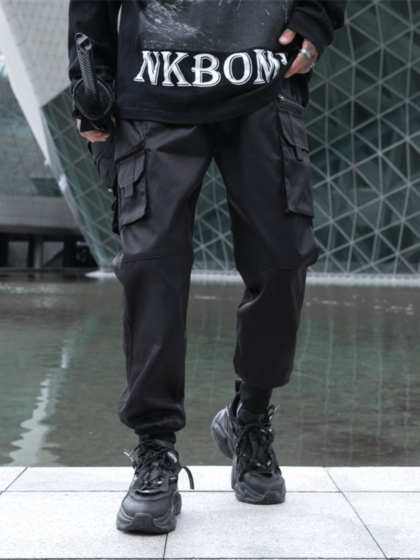 Men's Plus Size Cargo Jogger Pants with Multi Pockets