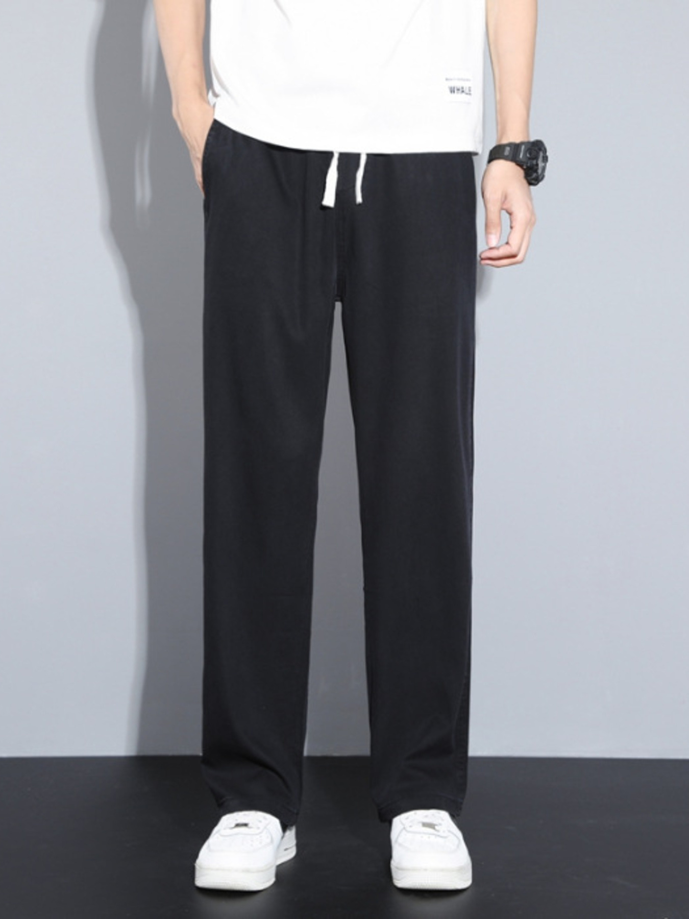 Men's Plus Size Casual Wide Leg Drawstring Pants