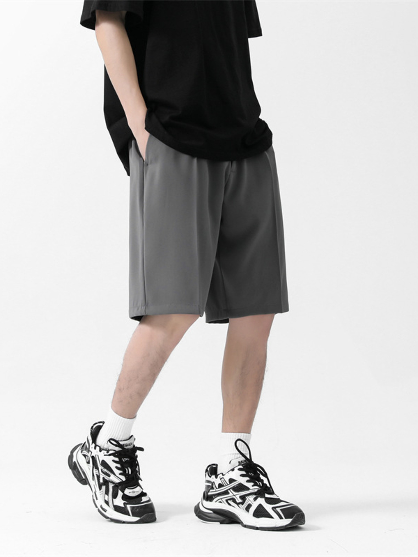 Men's Full Size Wide-Leg Shorts Plus Size