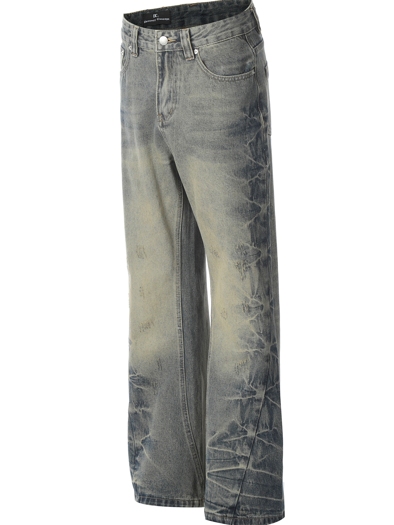 Men's Washed Wide-Leg Jeans