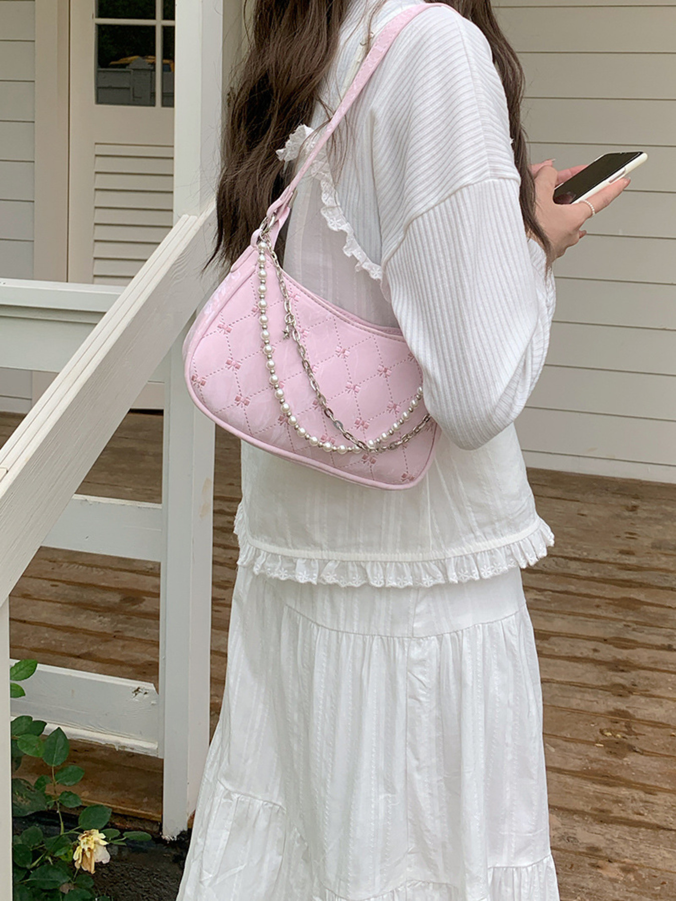 Pearl Chain Shoulder Bag
