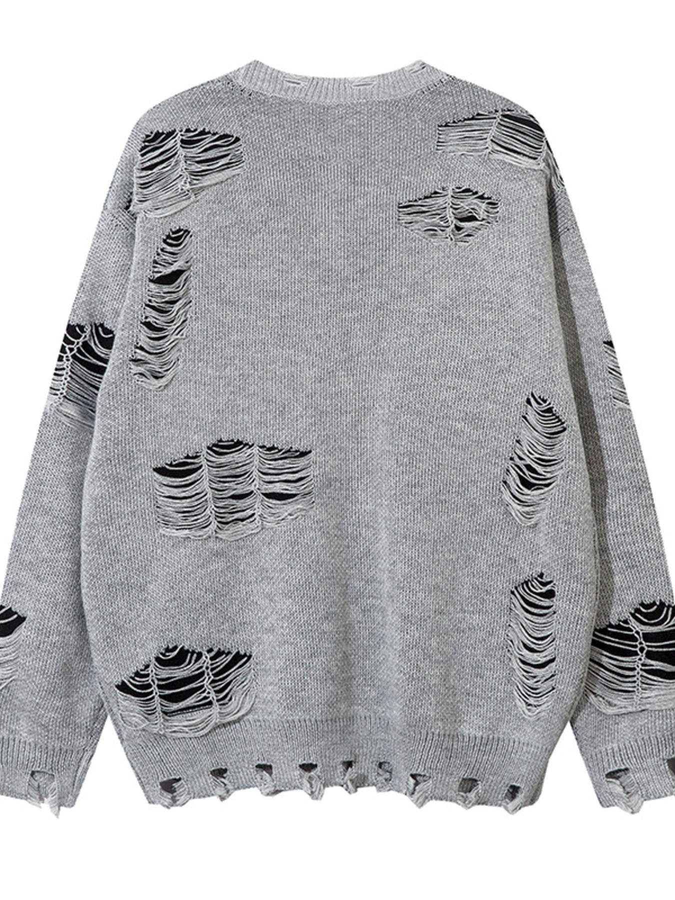 Men's Distressed Chain Detail Oversized Sweater