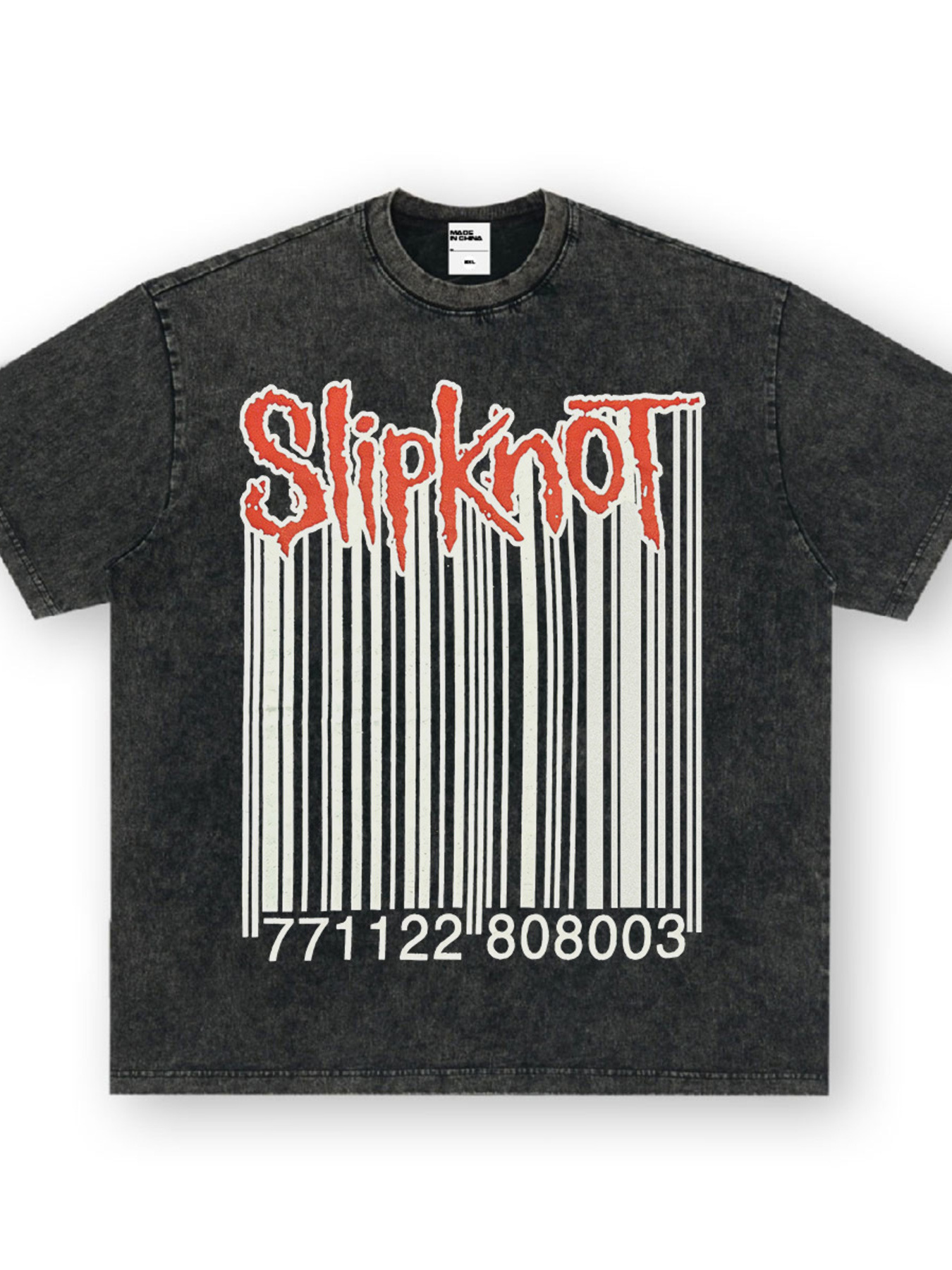 Men's Slipknot Barcode Graphic Vintage Wash T-Shirt