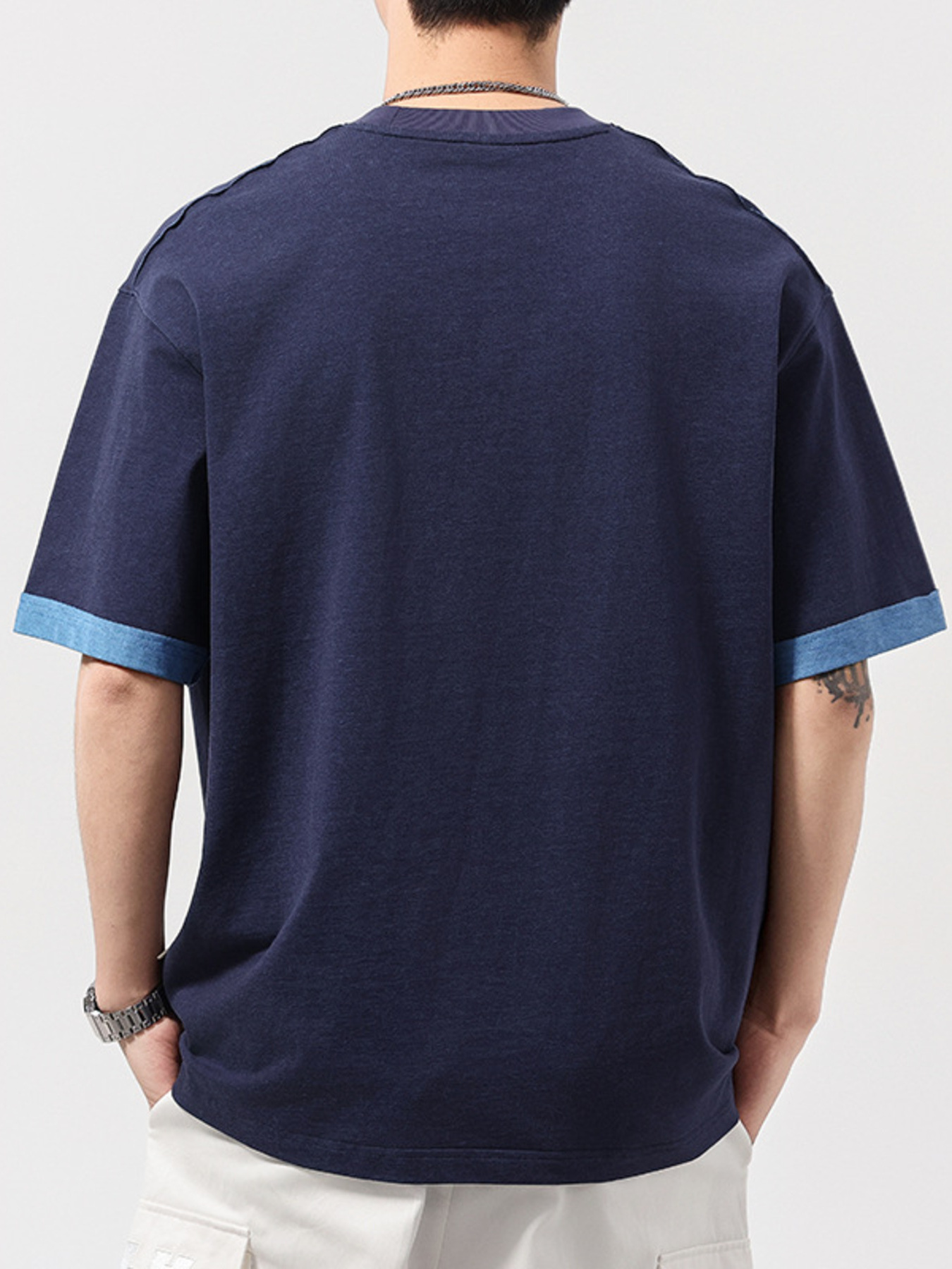 Men's Plus Size Letter Round Neck Short Sleeve T-Shirt