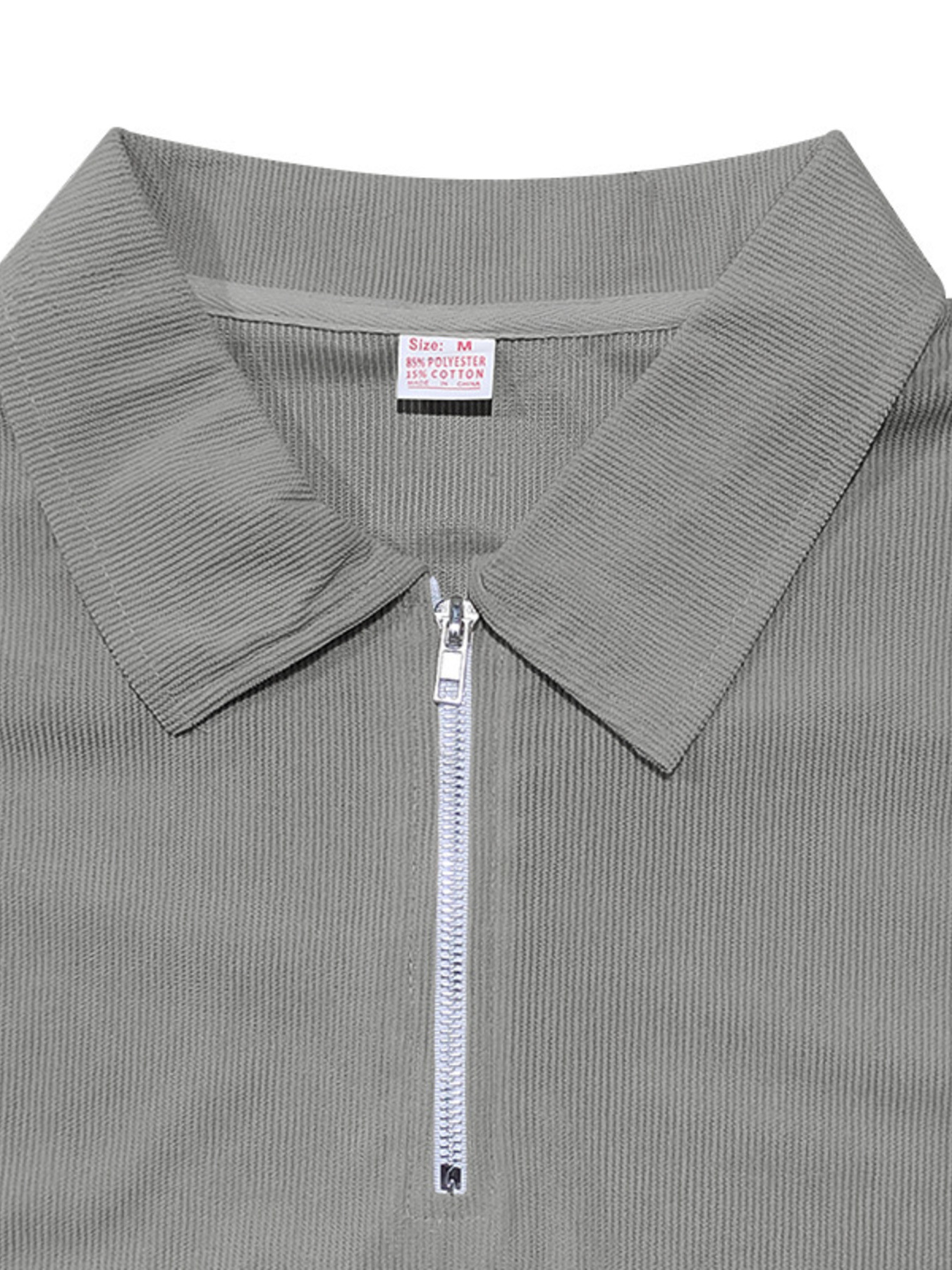 Men's Full Size Quarter Zip Short Sleeve Polo Plus Size