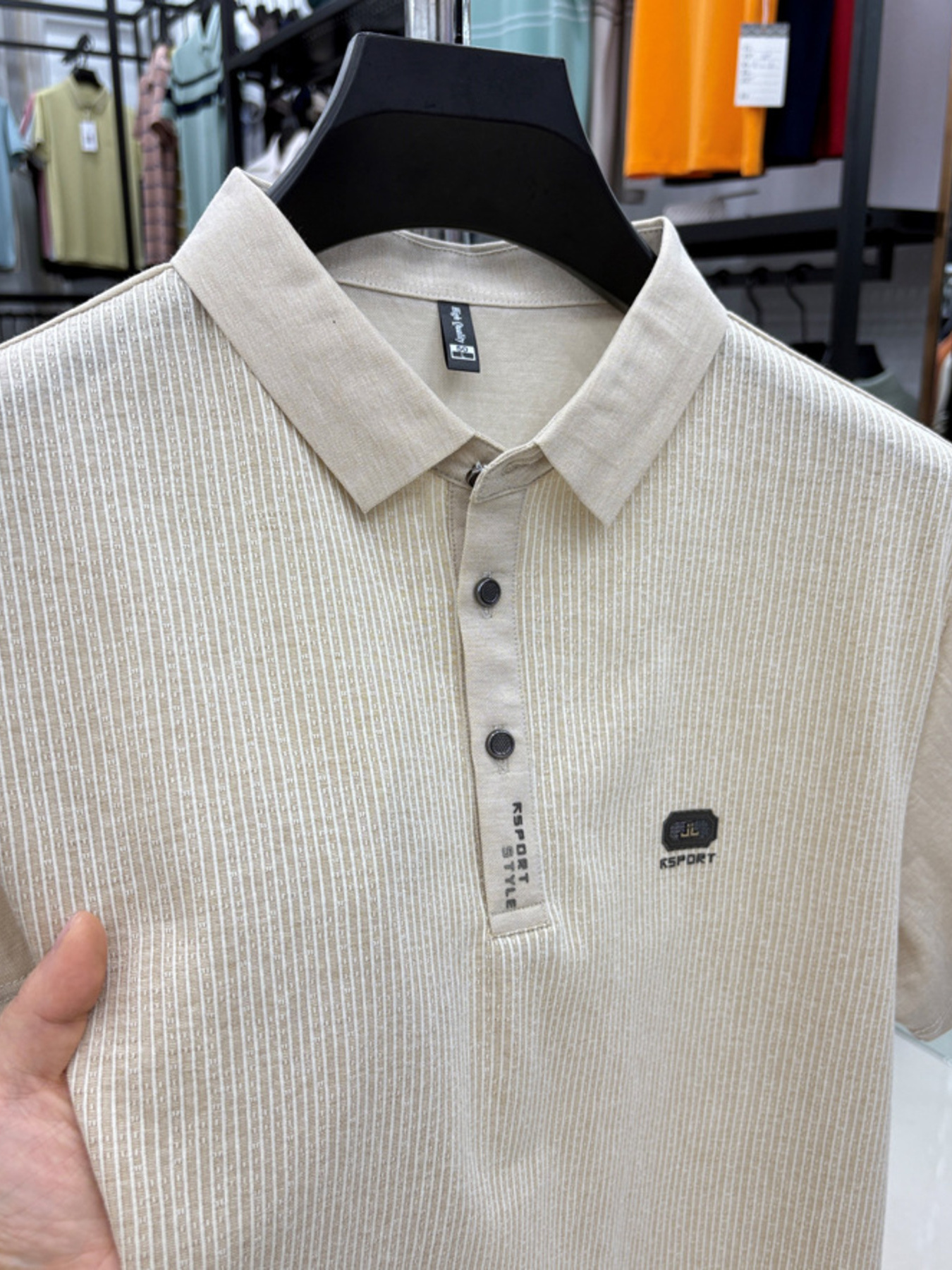 Men's Plus Size Short Sleeve Textured Polo