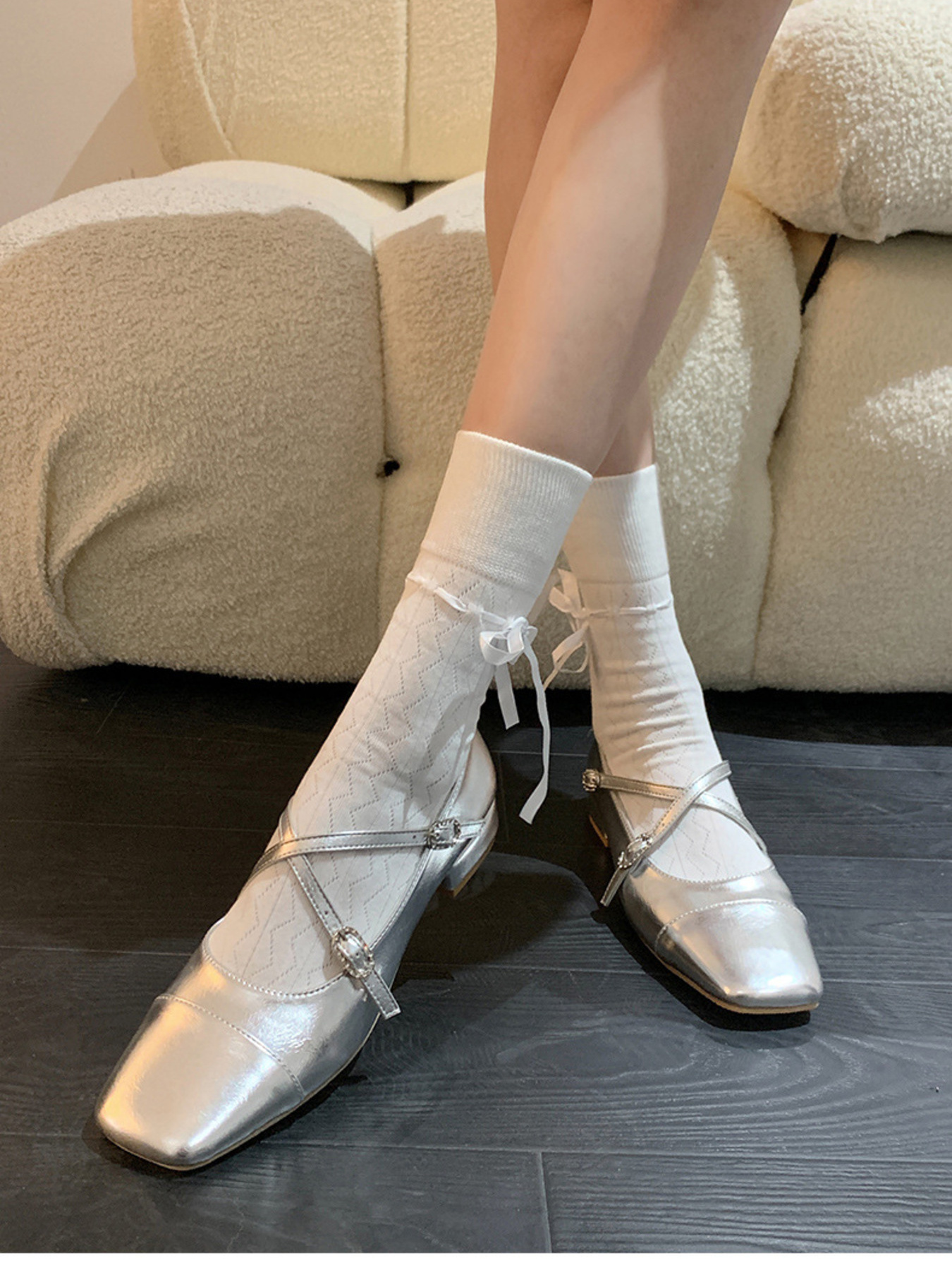 Square Toe Block Heels Mary Jane Shoes