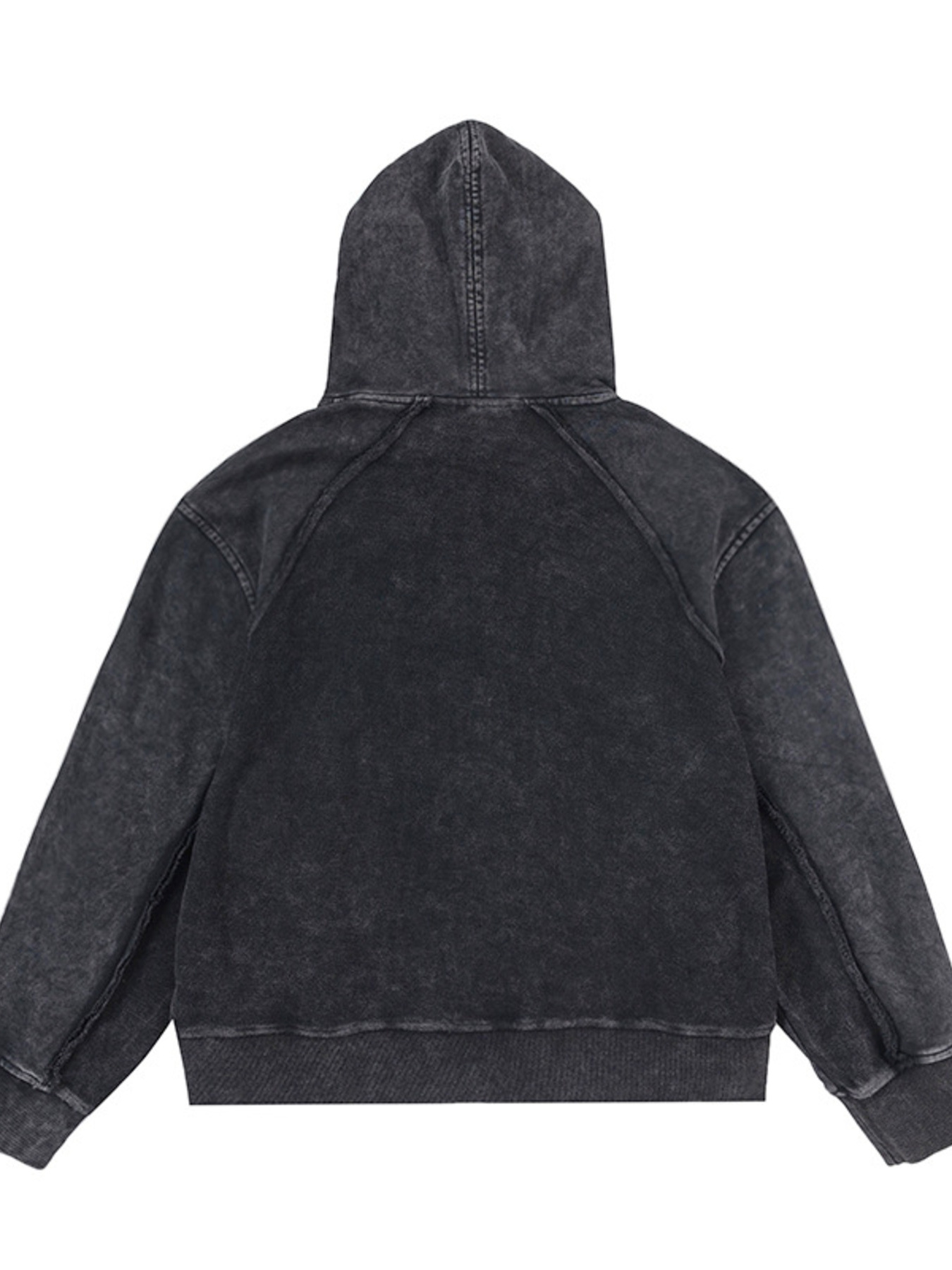 Men's Washed Zip-Up Hoodie with Pockets
