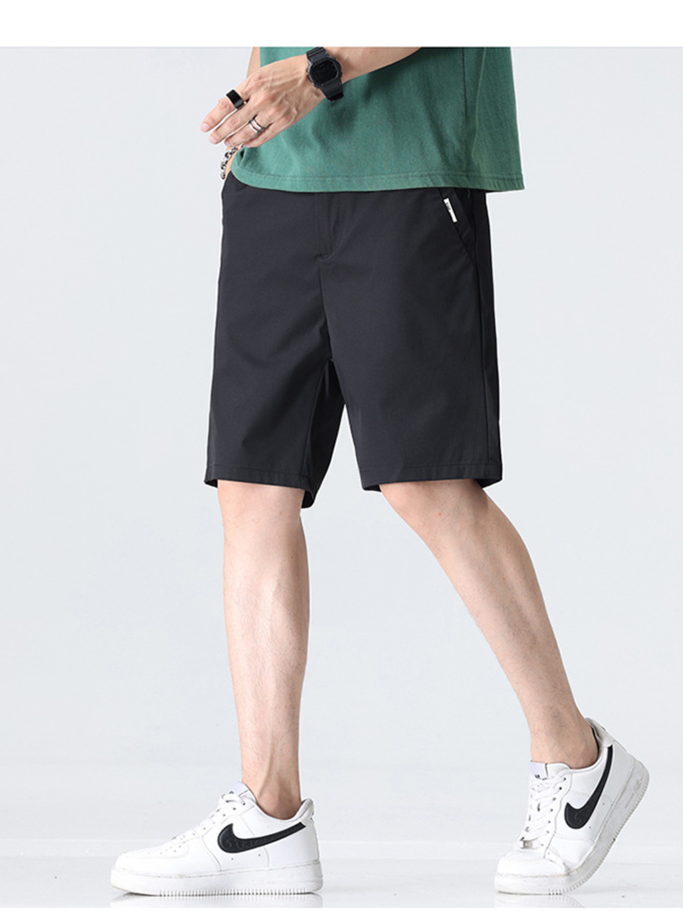 Men's Plus Size Elastic Waistband Shorts with Pockets