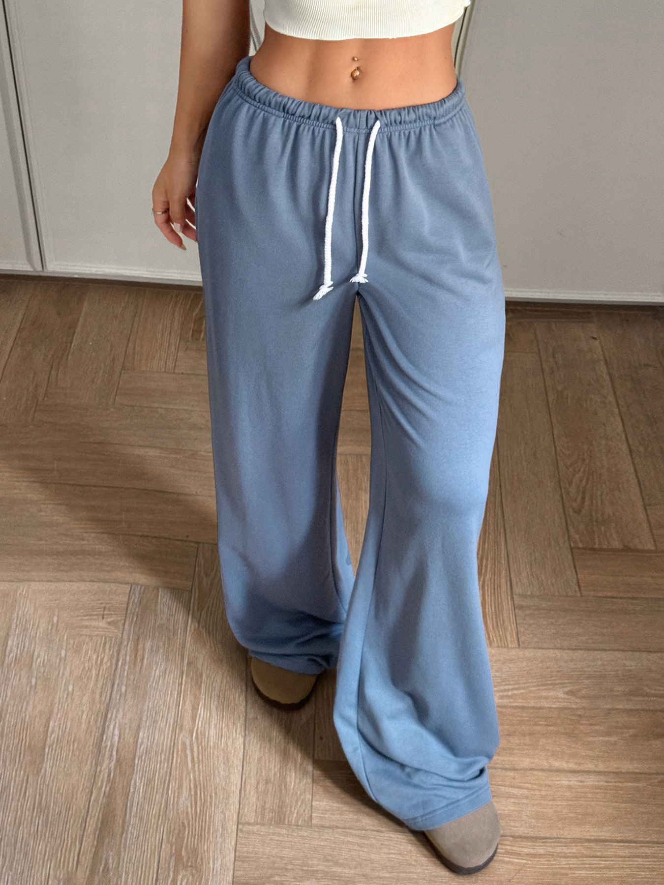 Drawstring Wide Leg Pants