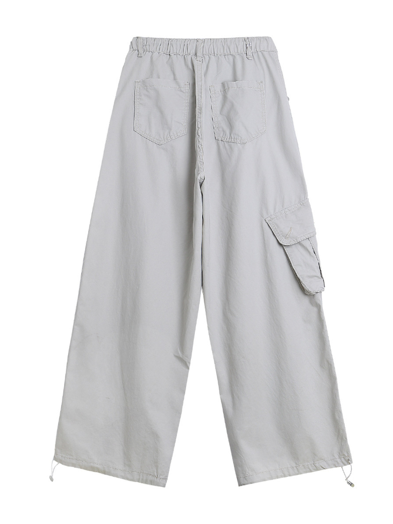 Men's Wide Leg Cargo Pants with Elastic Waist