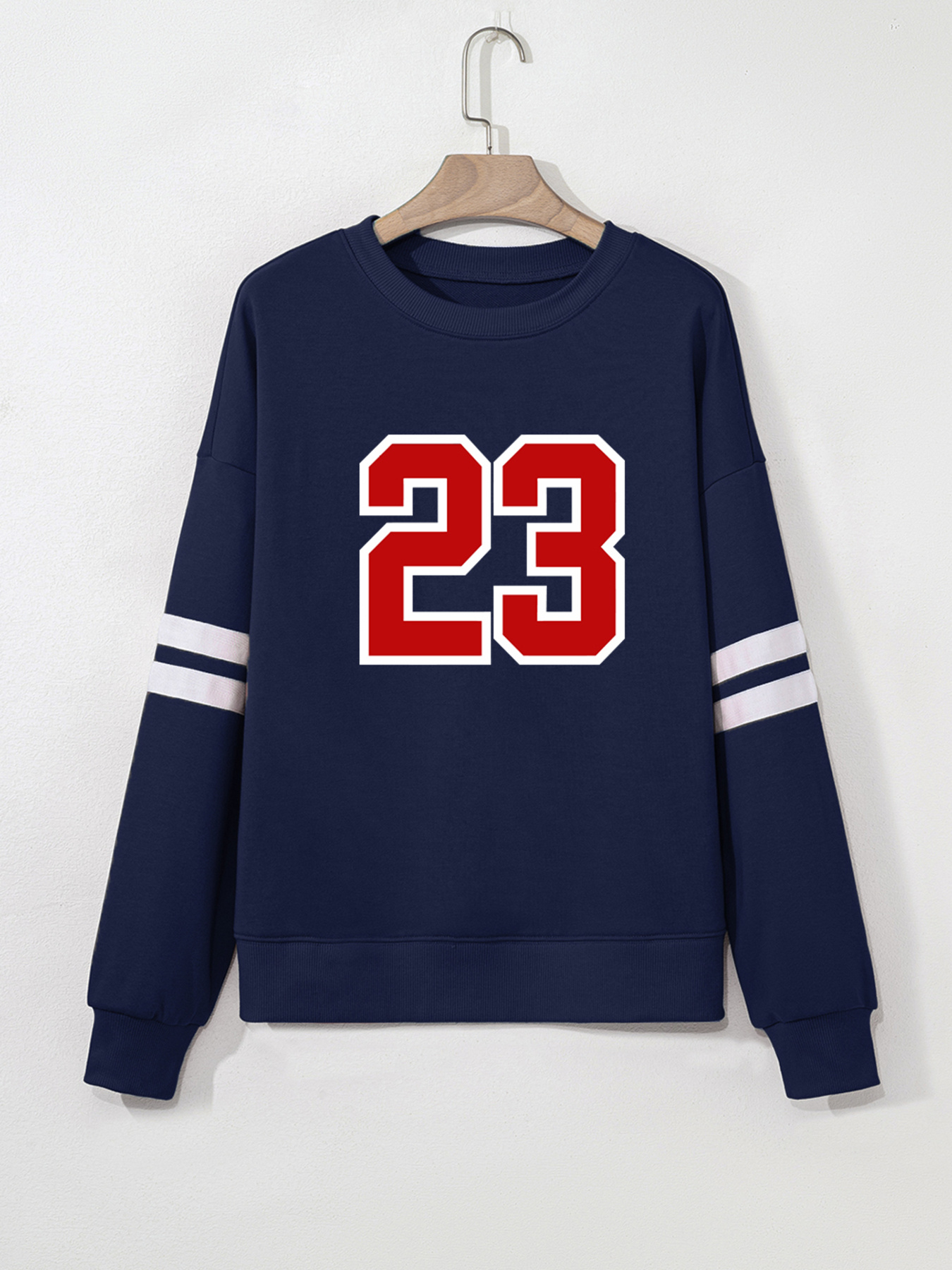 Number 23 Graphic Sweatshirt with Side Stripes