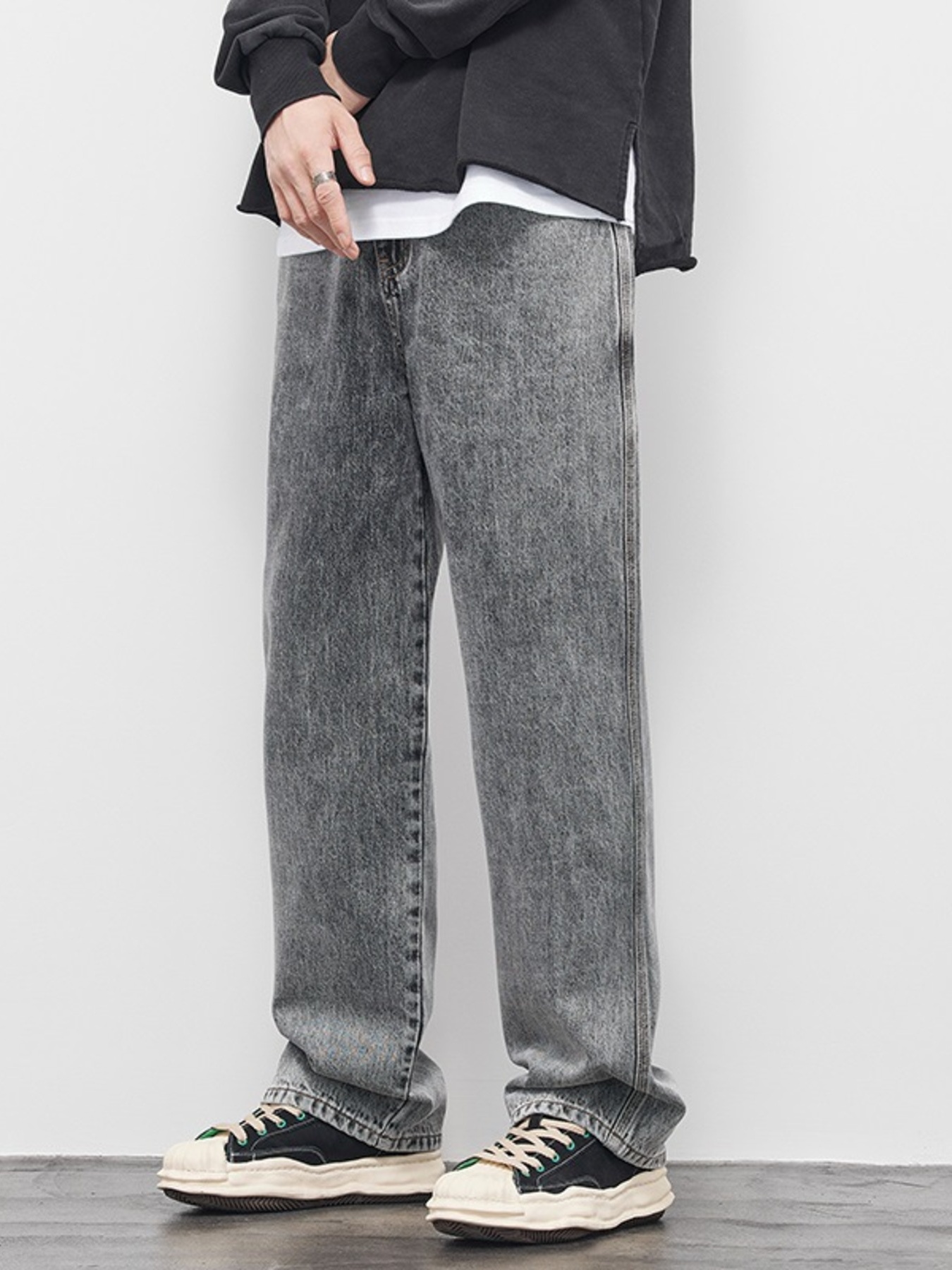 Men's Full Size Washed Relaxed Fit Jeans Plus Size