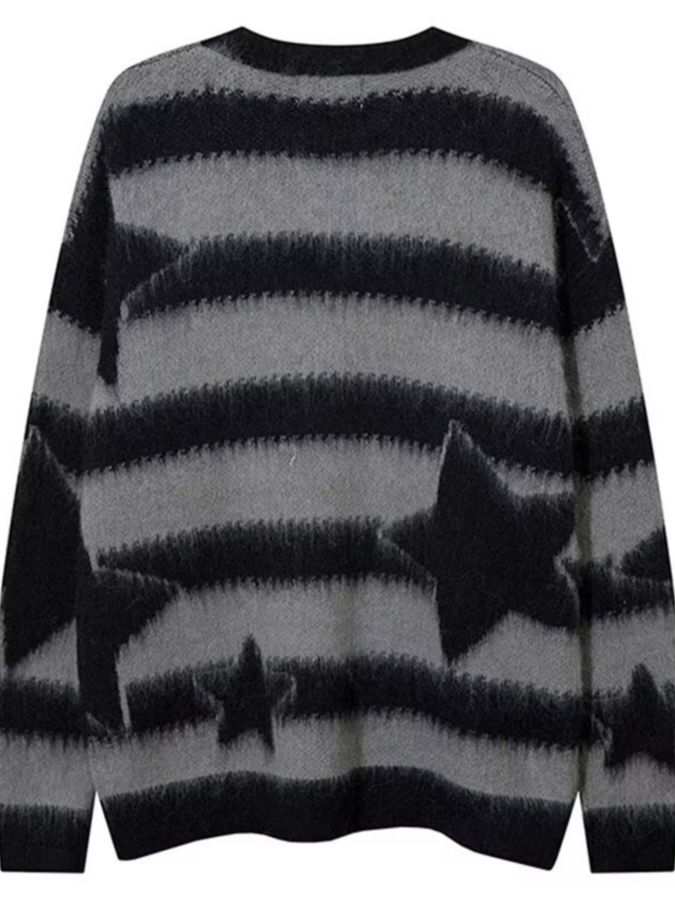 Men's Star Pattern Striped Knit Sweater