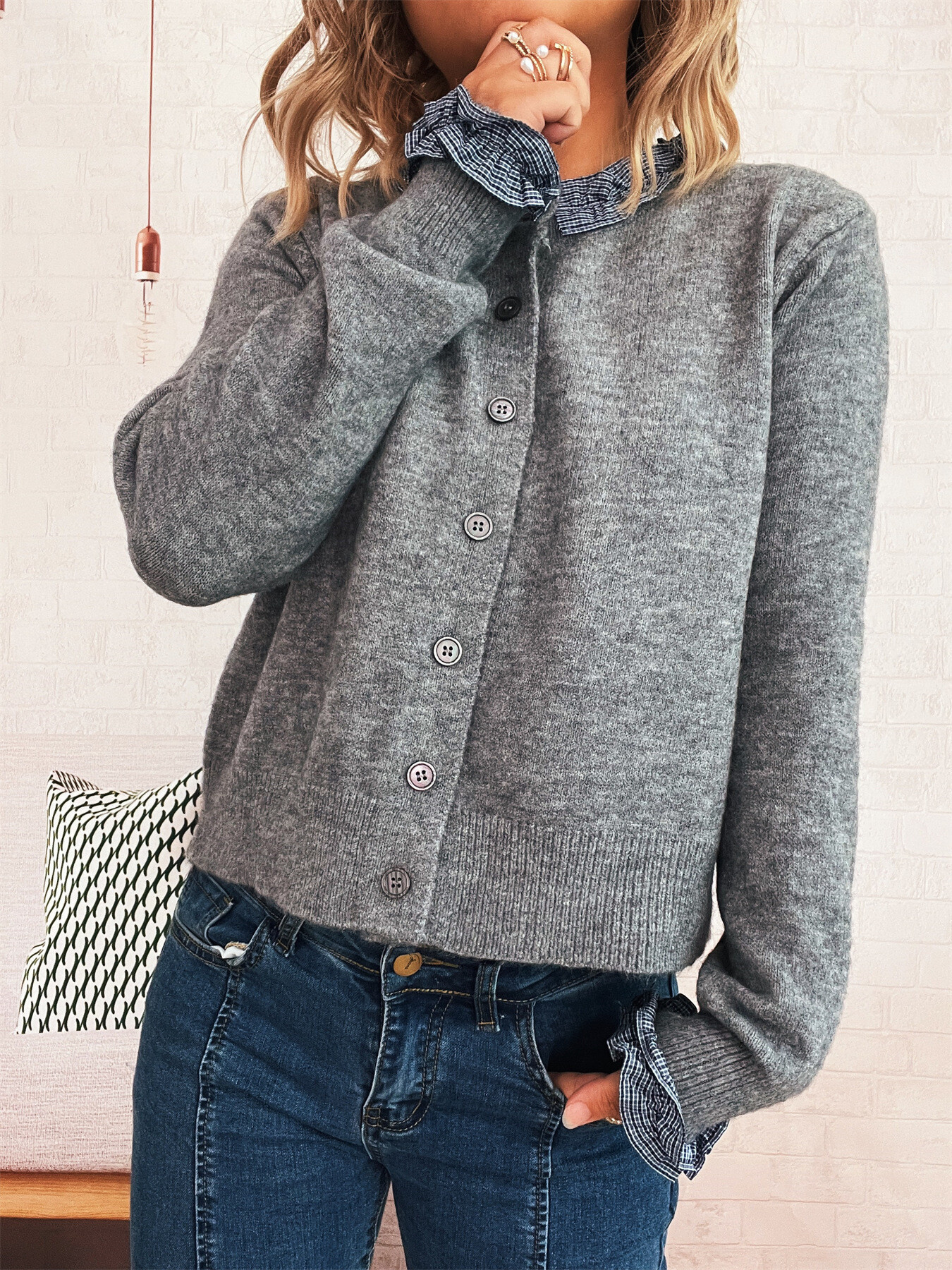 Button Up Long Sleeve Cardigan