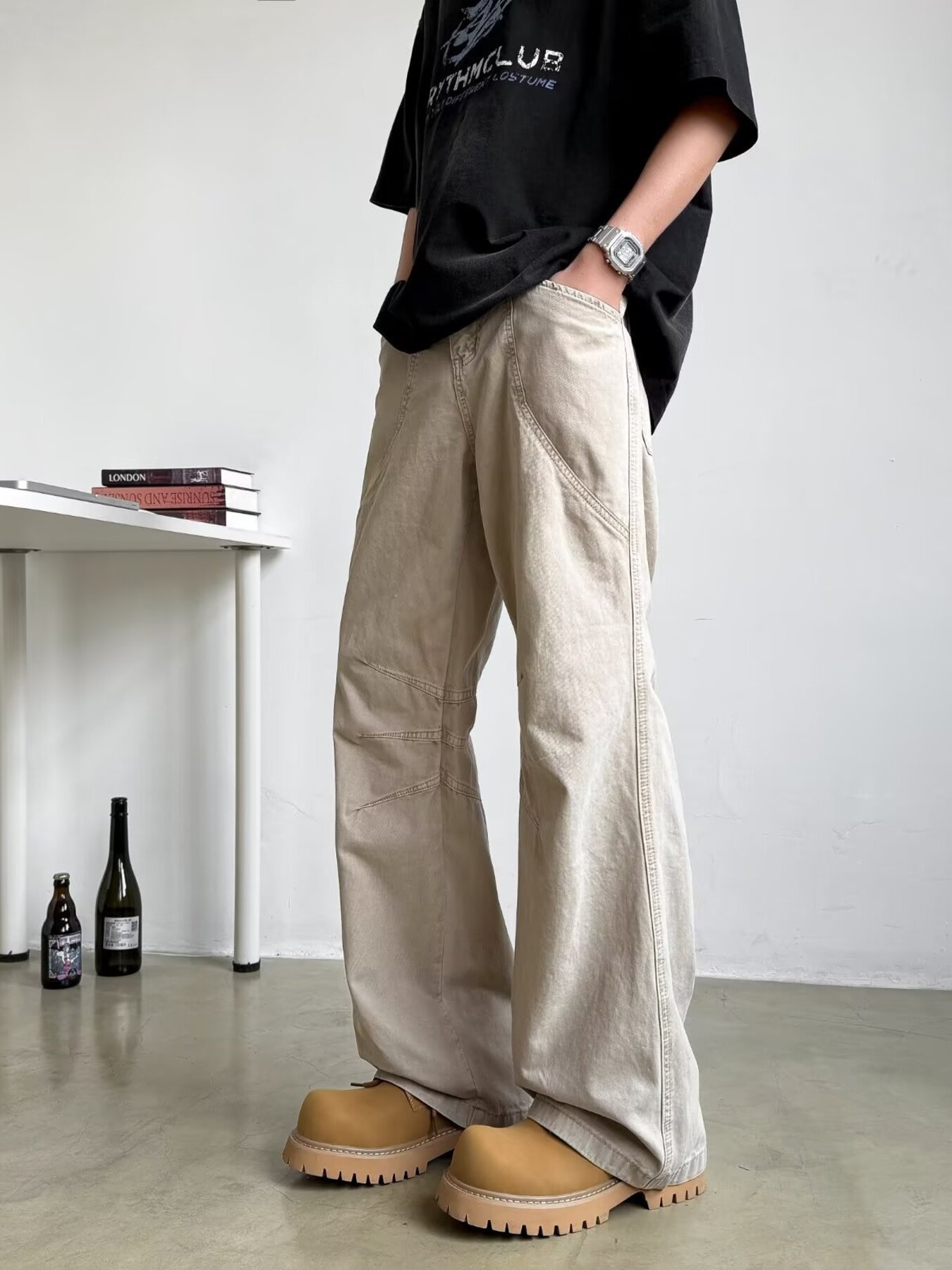 Men's Full Size Wide Leg Pants Plus Size