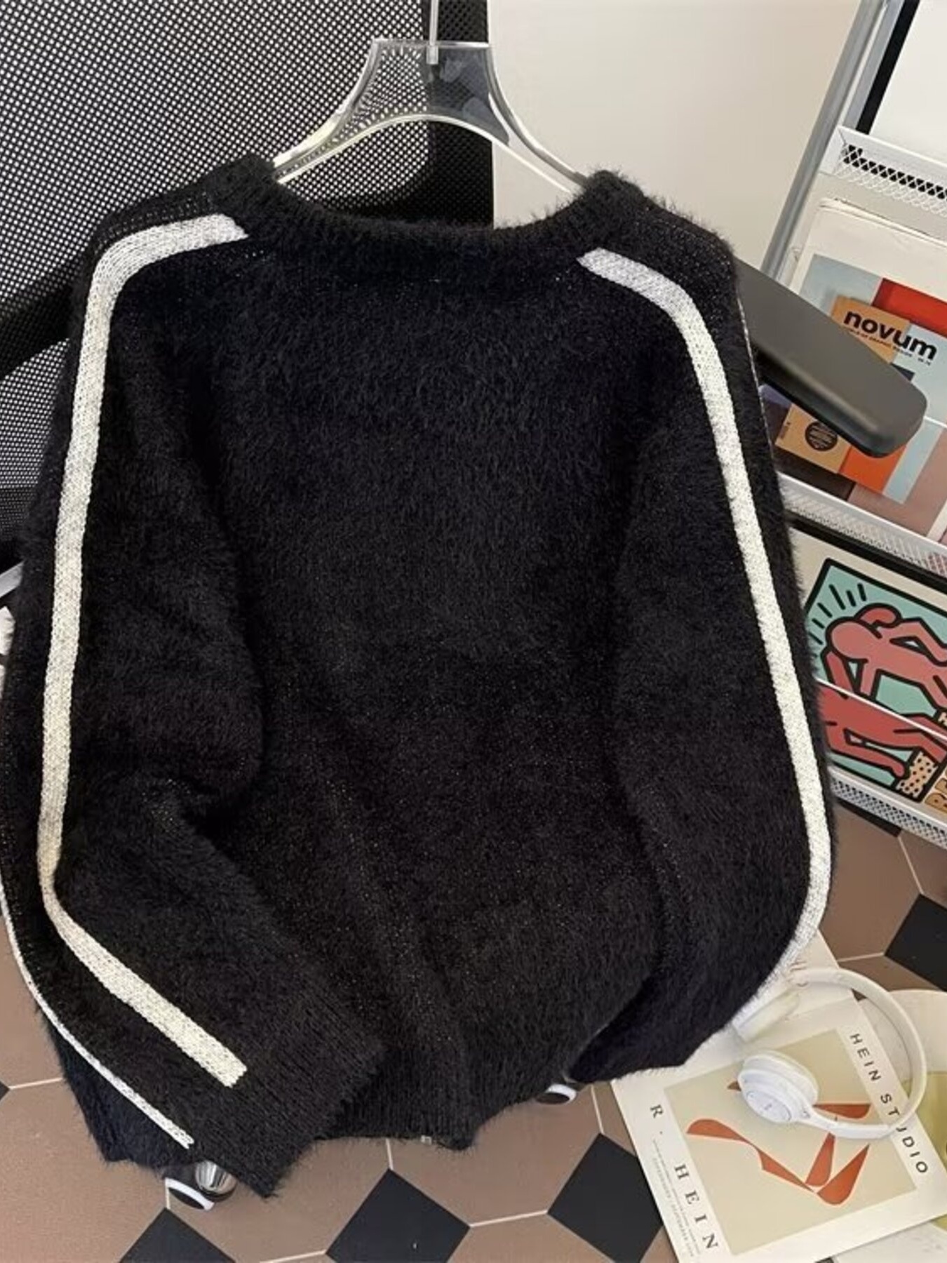 Men's Letter Zip Up Long Sleeve Cardigan