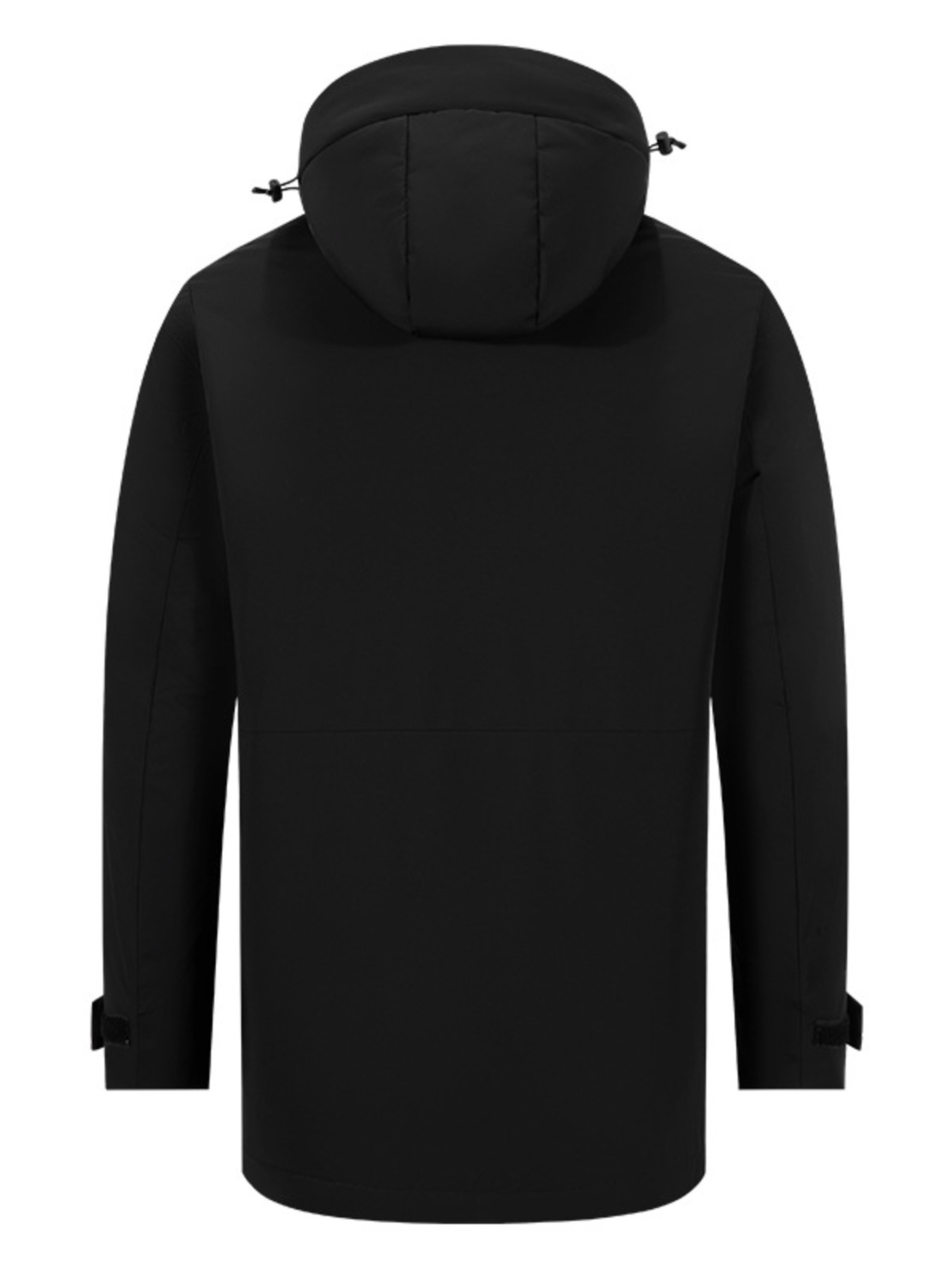 Men's Full Size Windproof Hooded Longline Jacket Plus Size