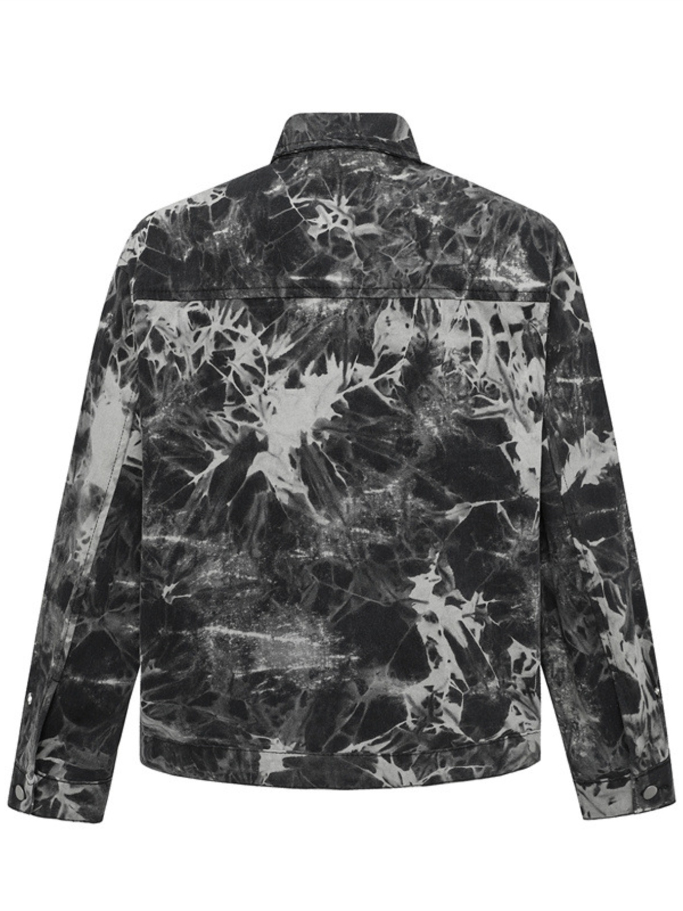 Men's Tie-Dye Button Up Long Sleeve Denim Jacket