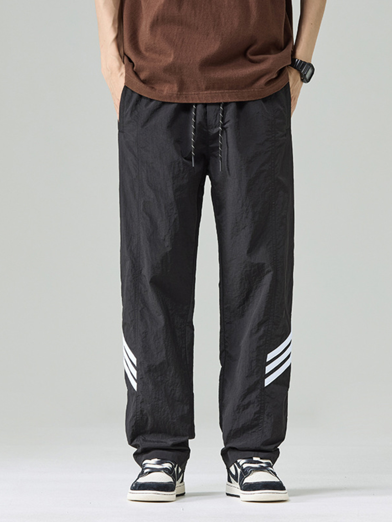 Men's Plus Size Drawstring Wide Leg Pants