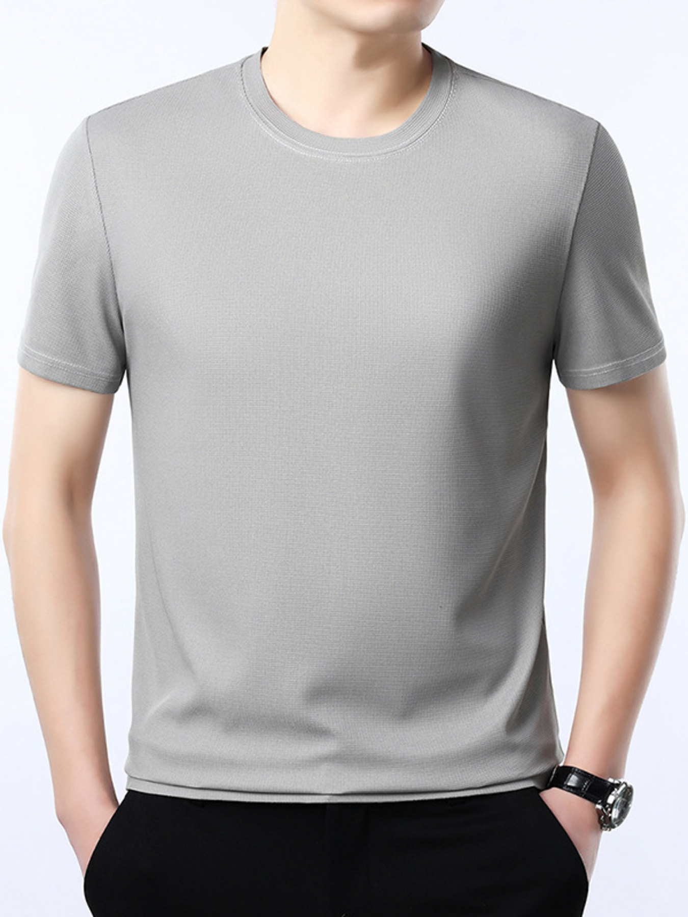 Men's Plus Size Round Neck Short Sleeve T-Shirt
