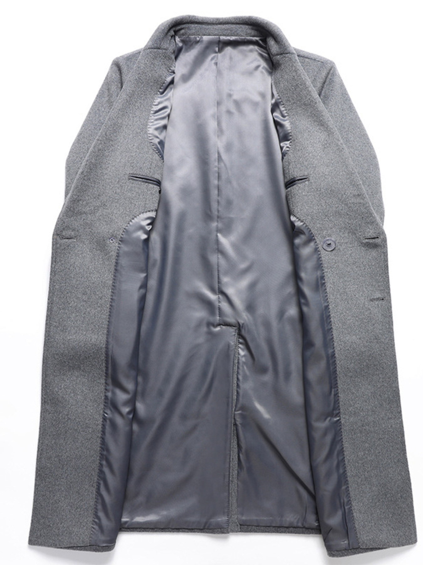 Men's Plus Size Double-Breasted Wool Overcoat