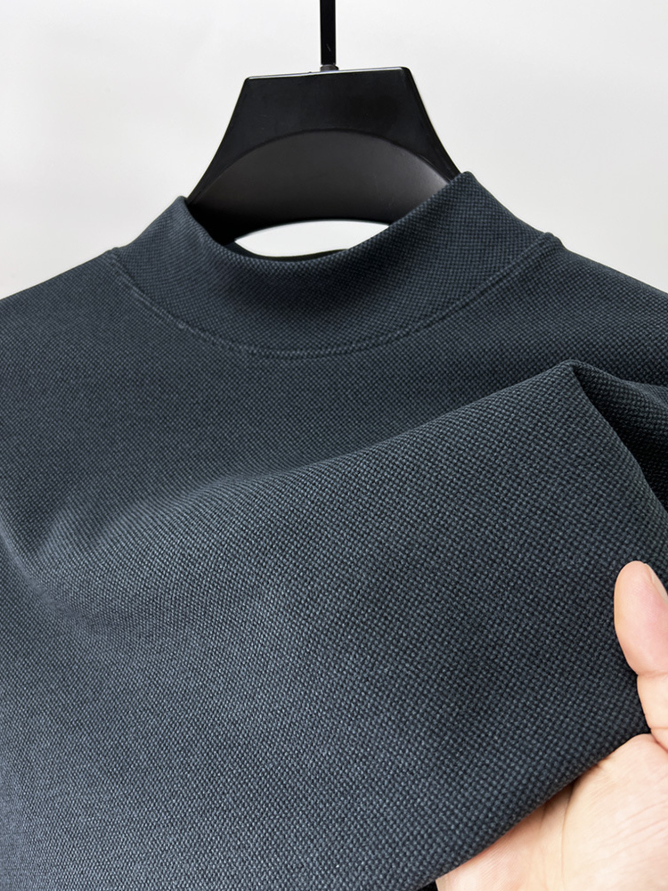 Men's Plus Size Mock Neck Long Sleeve Top